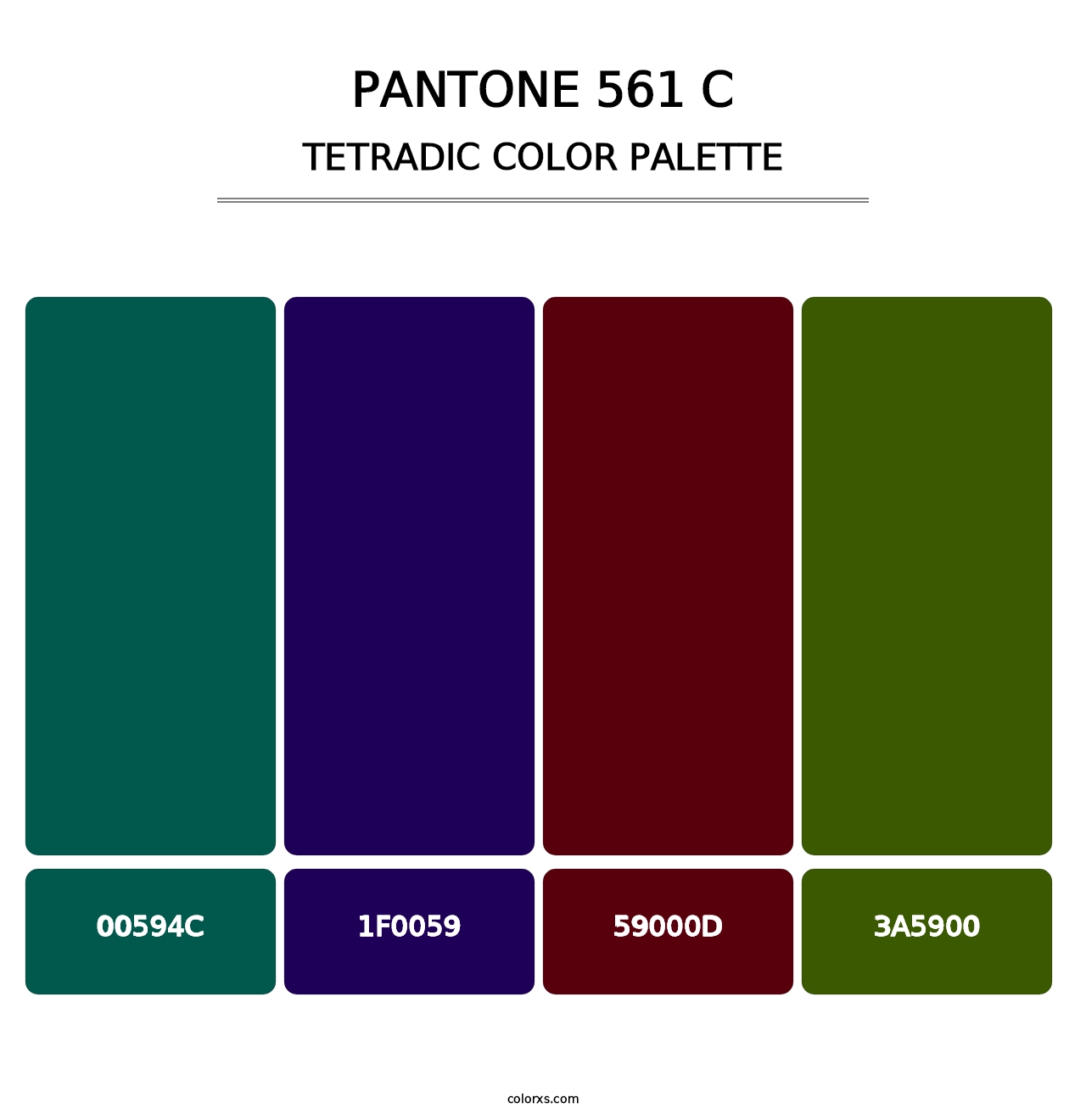 PANTONE 561 C - Tetradic Color Palette