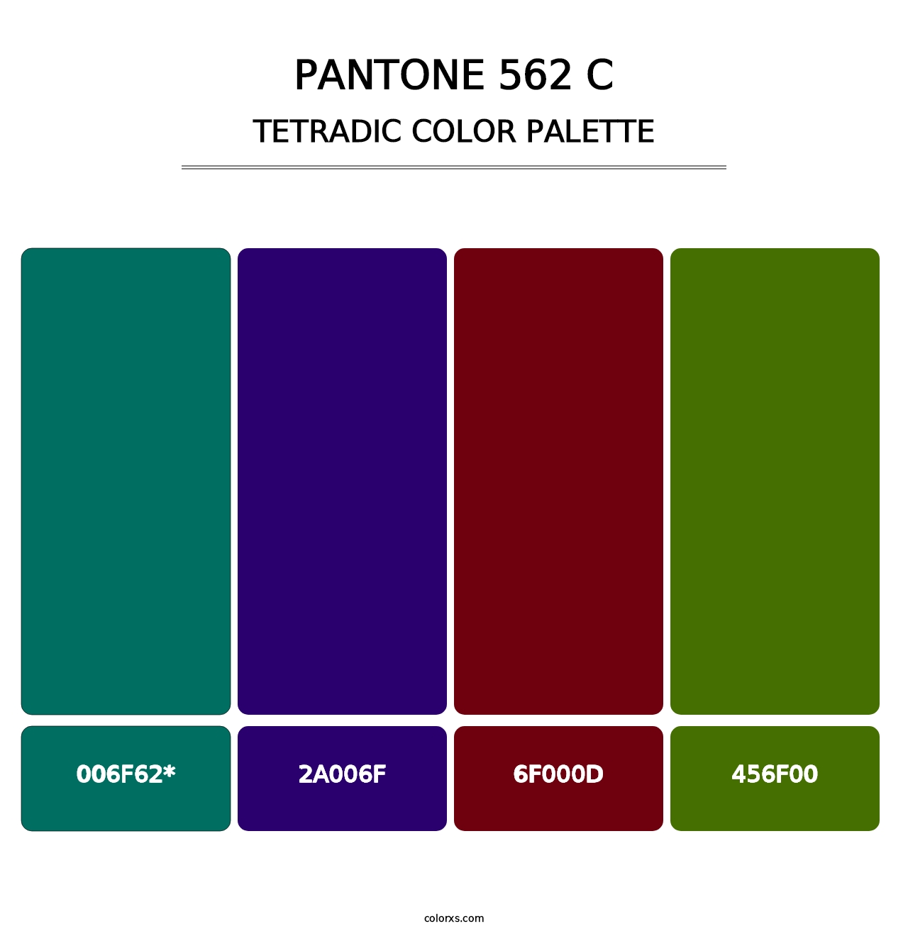 PANTONE 562 C - Tetradic Color Palette