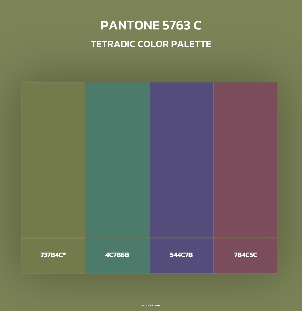 PANTONE 5763 C - Tetradic Color Palette