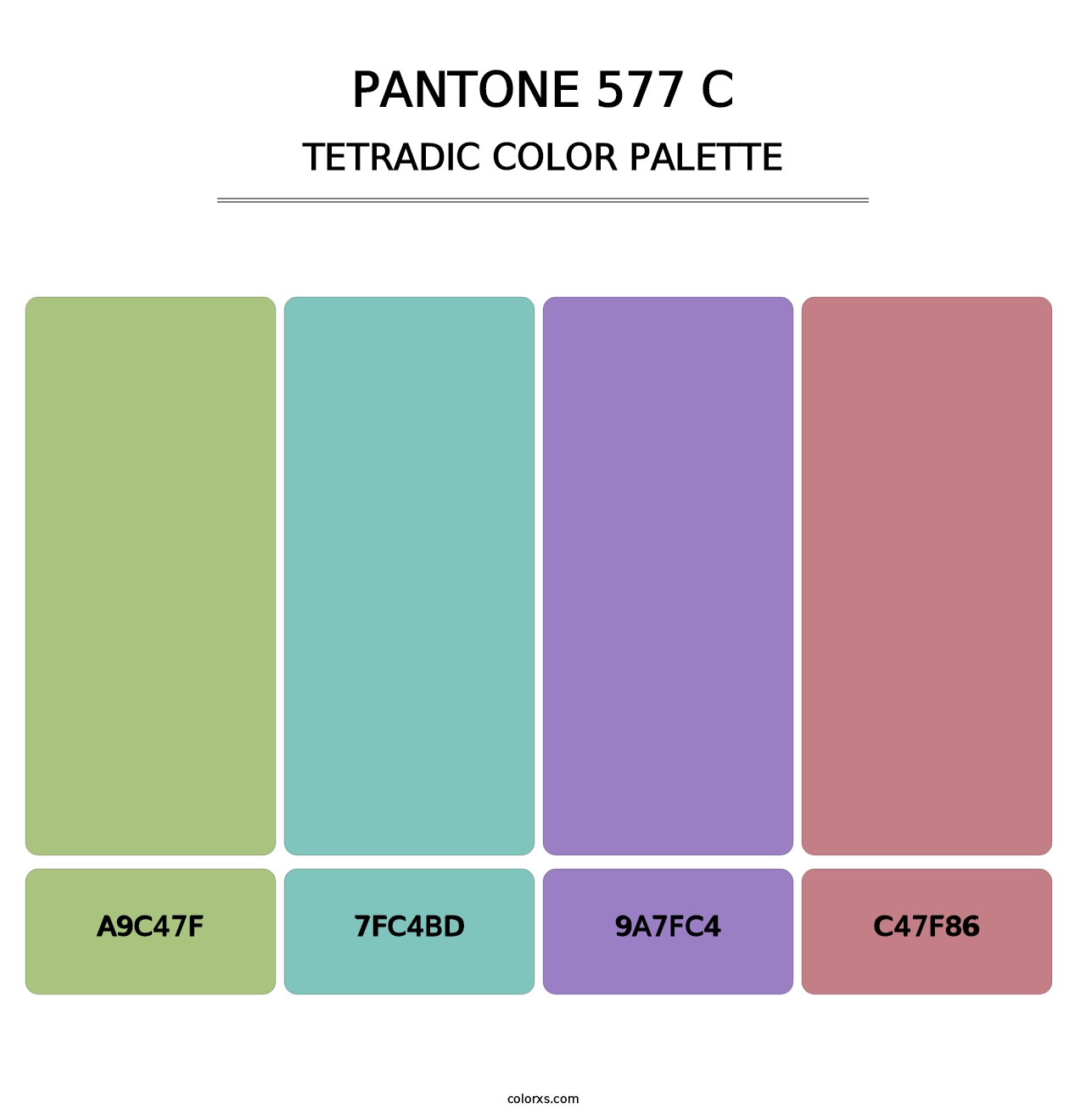 PANTONE 577 C - Tetradic Color Palette