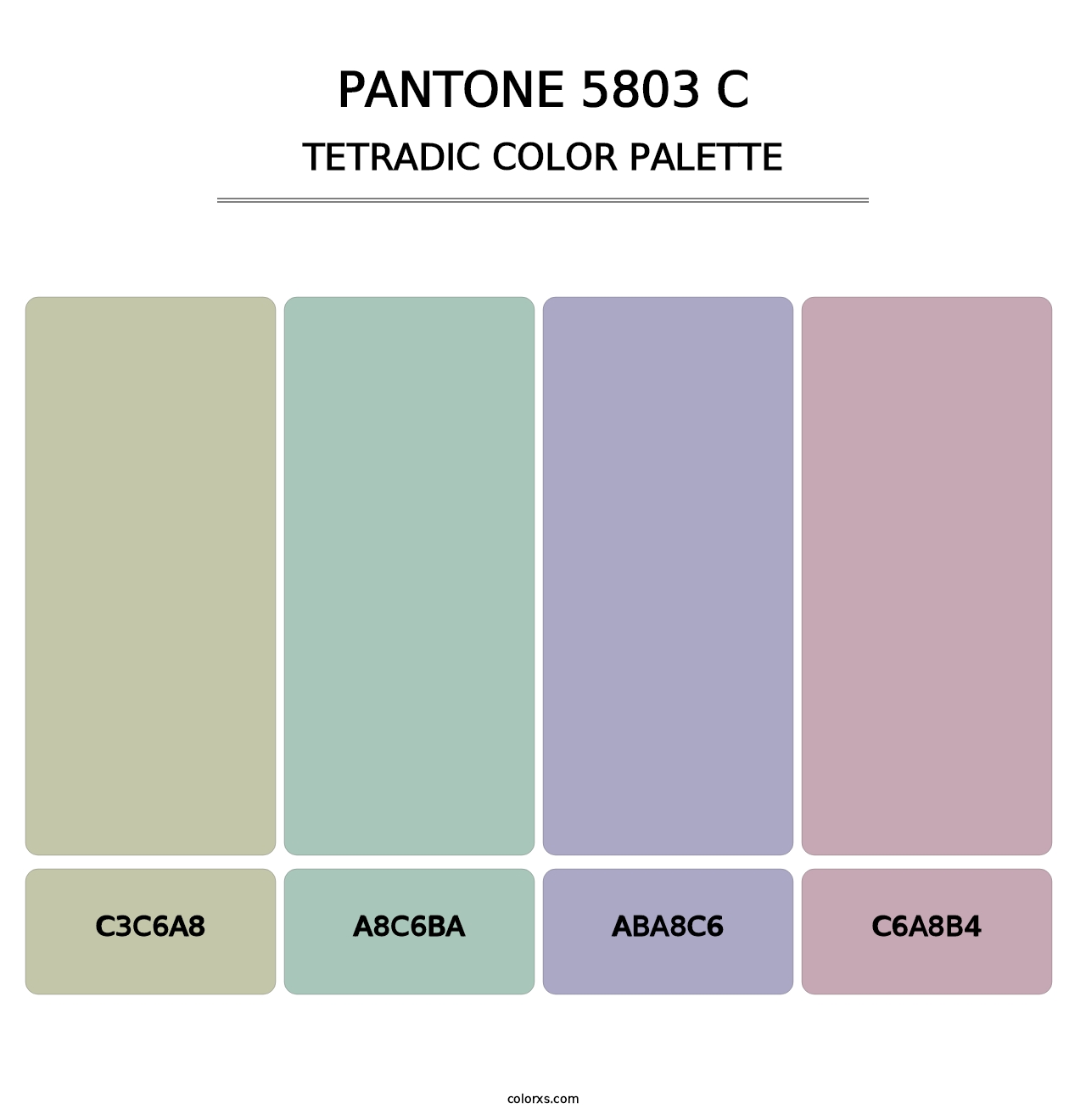 PANTONE 5803 C - Tetradic Color Palette