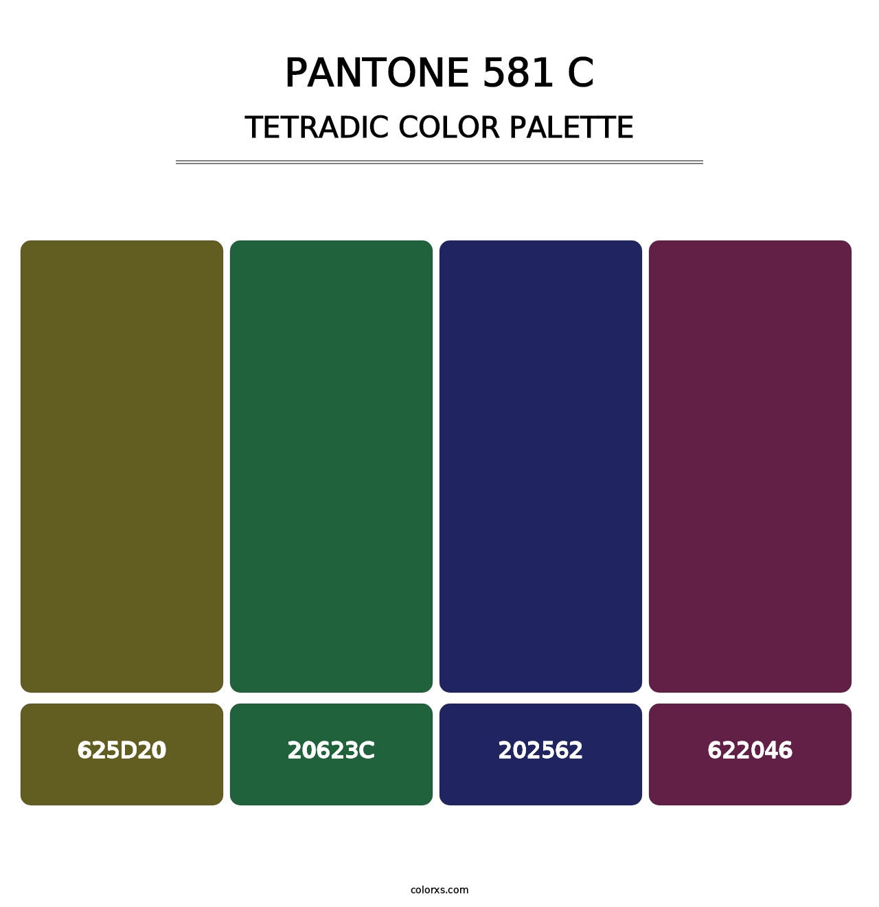 PANTONE 581 C - Tetradic Color Palette
