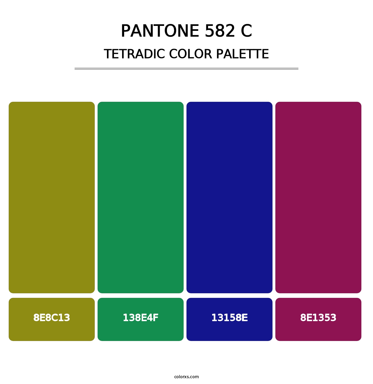 PANTONE 582 C - Tetradic Color Palette