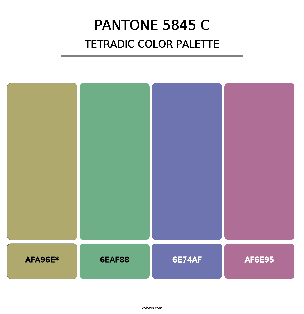 PANTONE 5845 C - Tetradic Color Palette