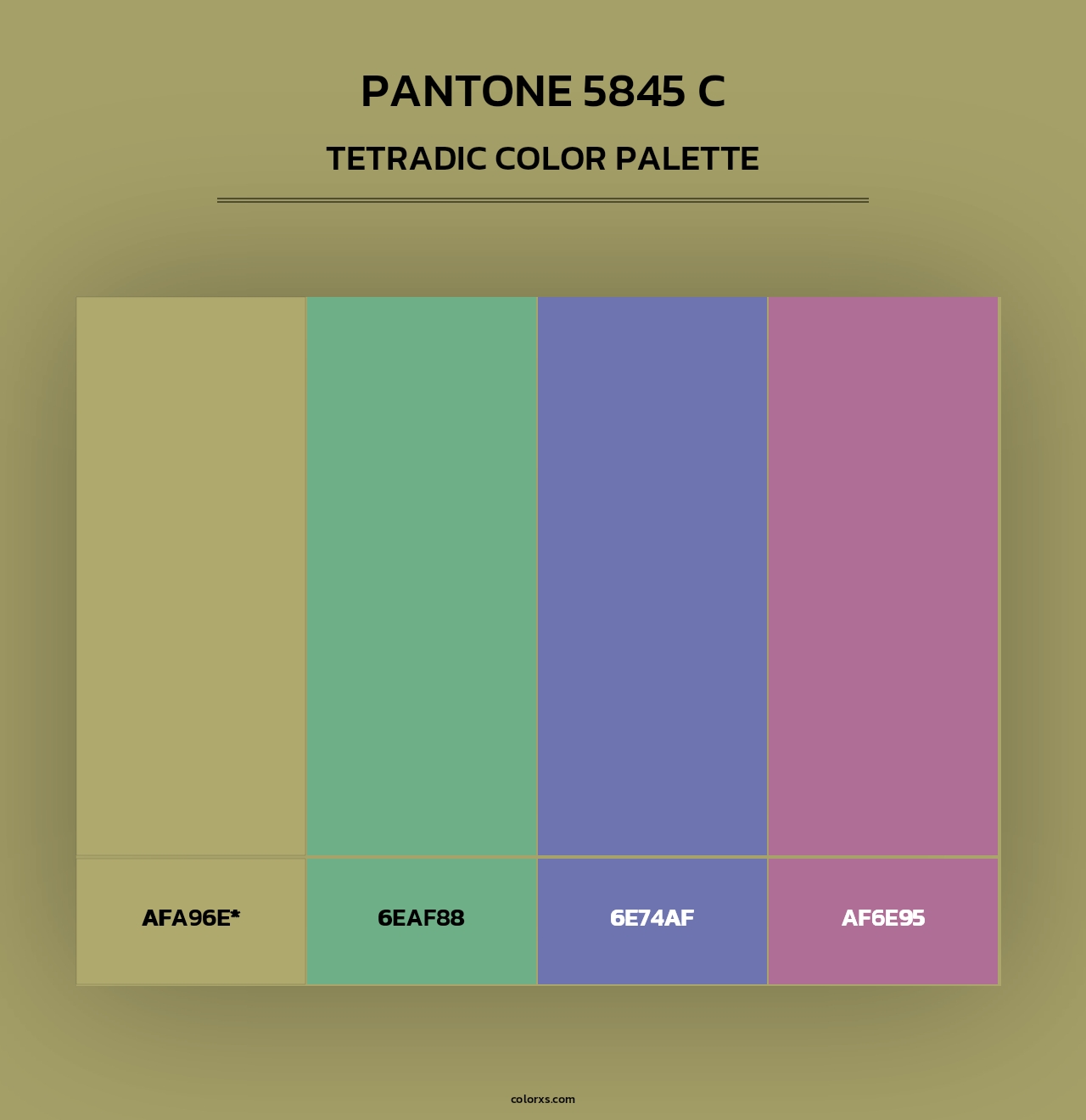 PANTONE 5845 C - Tetradic Color Palette