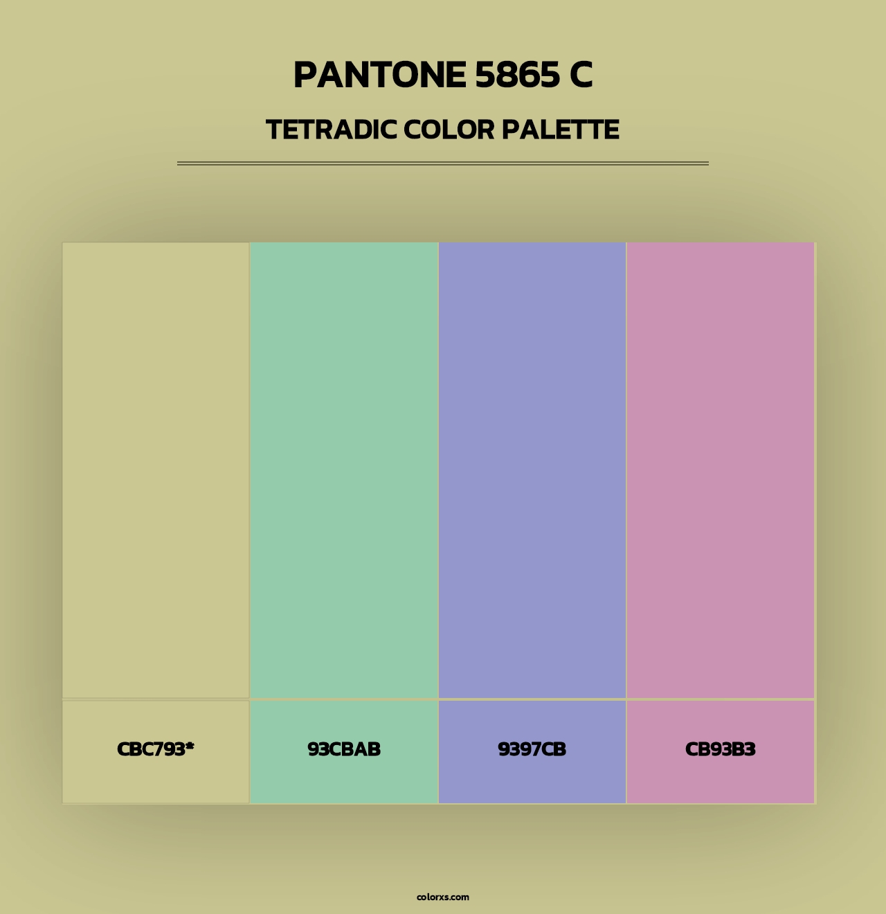 PANTONE 5865 C - Tetradic Color Palette