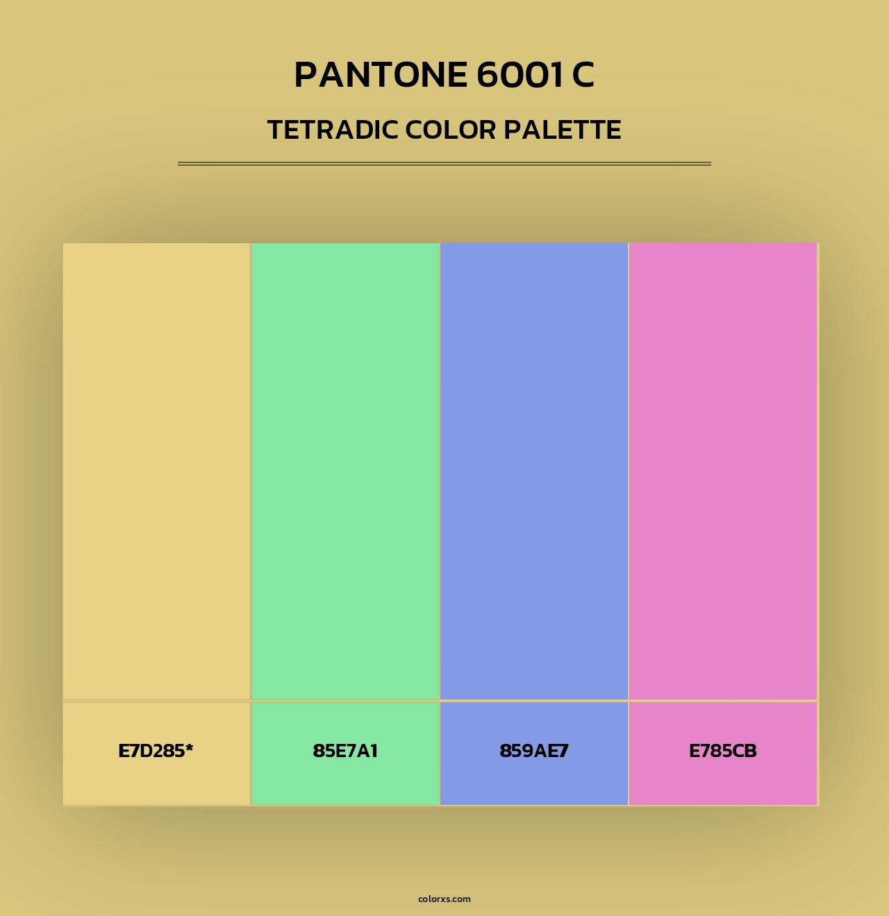 PANTONE 6001 C - Tetradic Color Palette