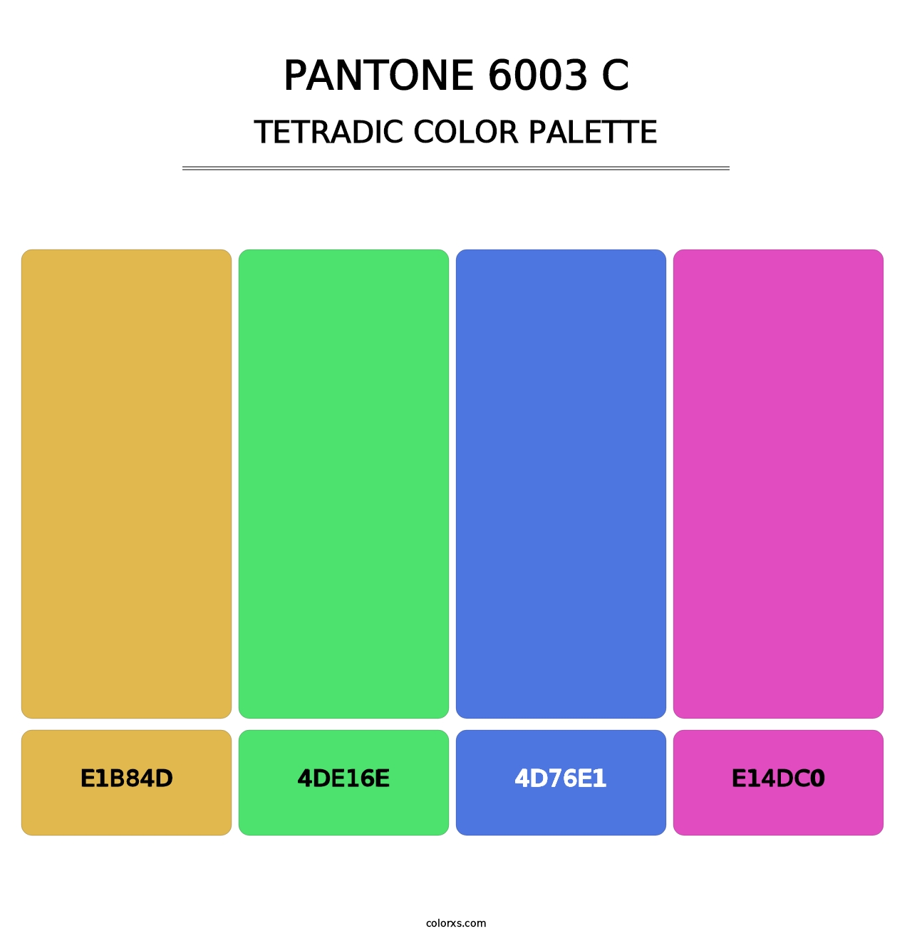 PANTONE 6003 C - Tetradic Color Palette