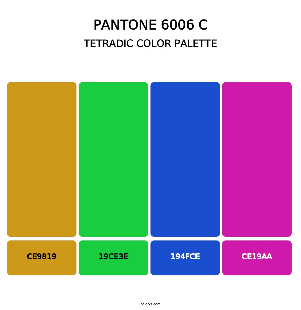 PANTONE 6006 C - Tetradic Color Palette