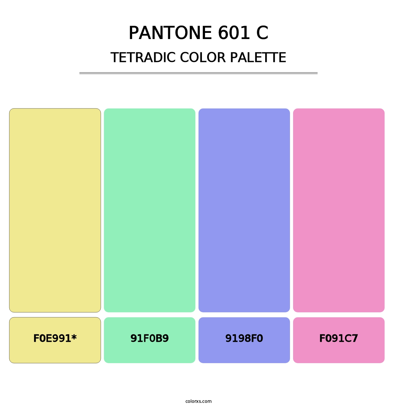 PANTONE 601 C - Tetradic Color Palette