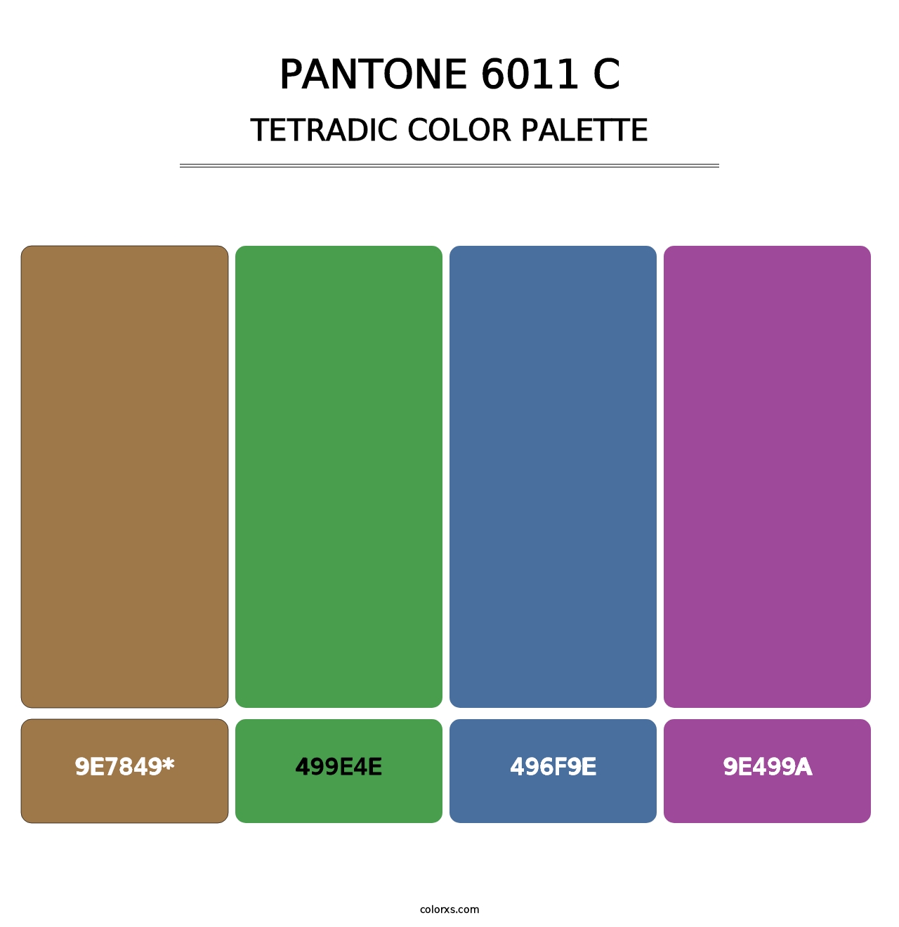 PANTONE 6011 C - Tetradic Color Palette