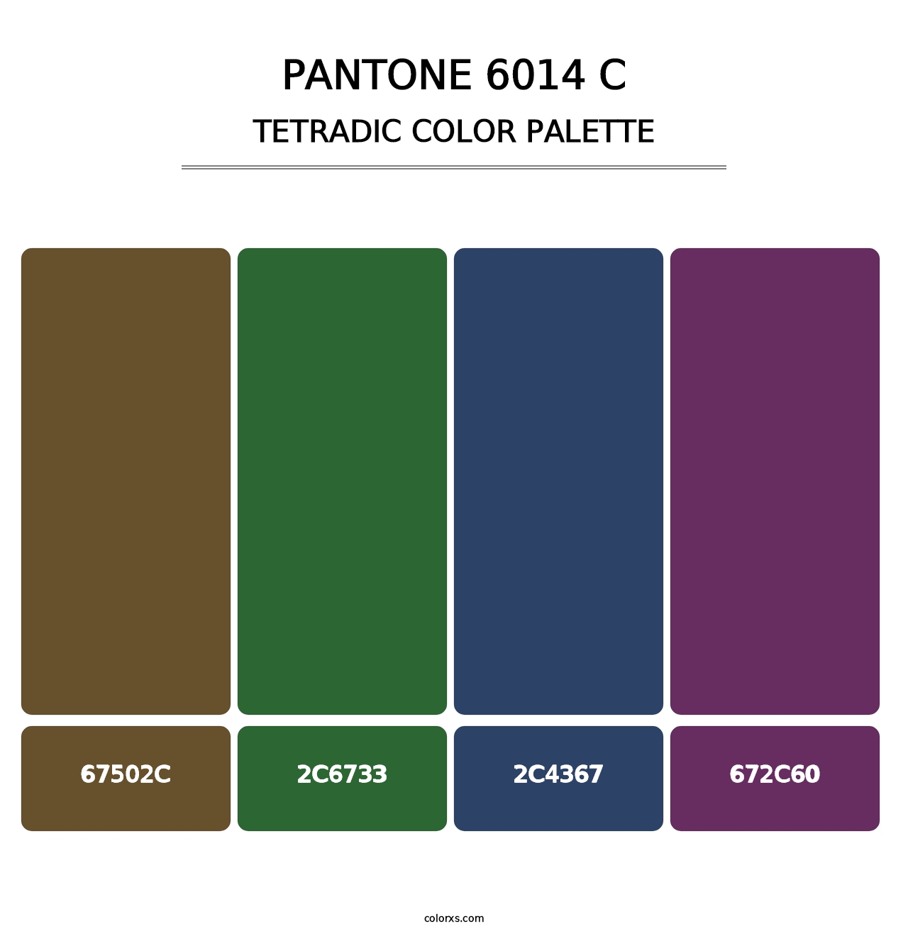 PANTONE 6014 C - Tetradic Color Palette