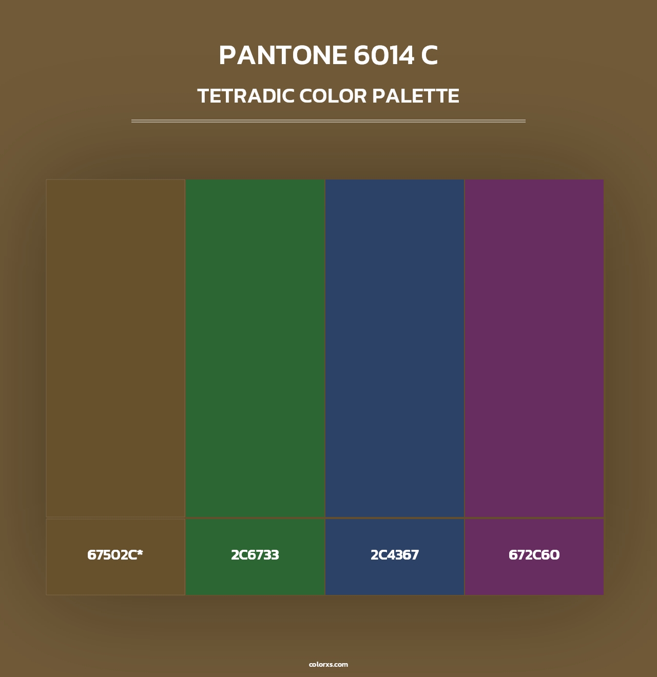 PANTONE 6014 C - Tetradic Color Palette