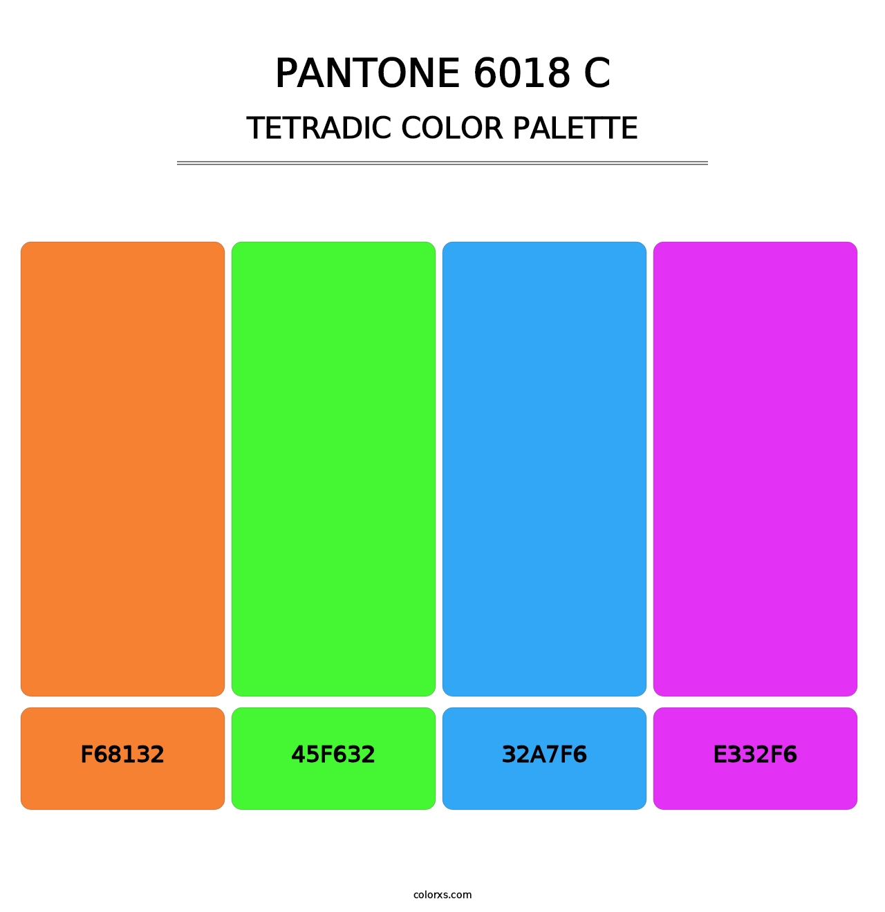 PANTONE 6018 C - Tetradic Color Palette
