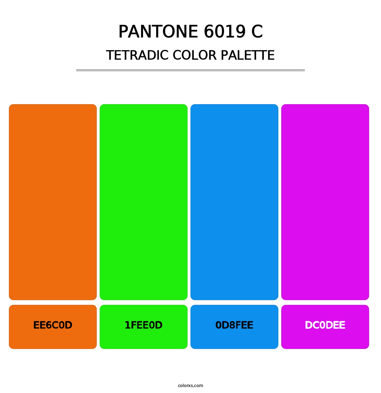 PANTONE 6019 C - Tetradic Color Palette