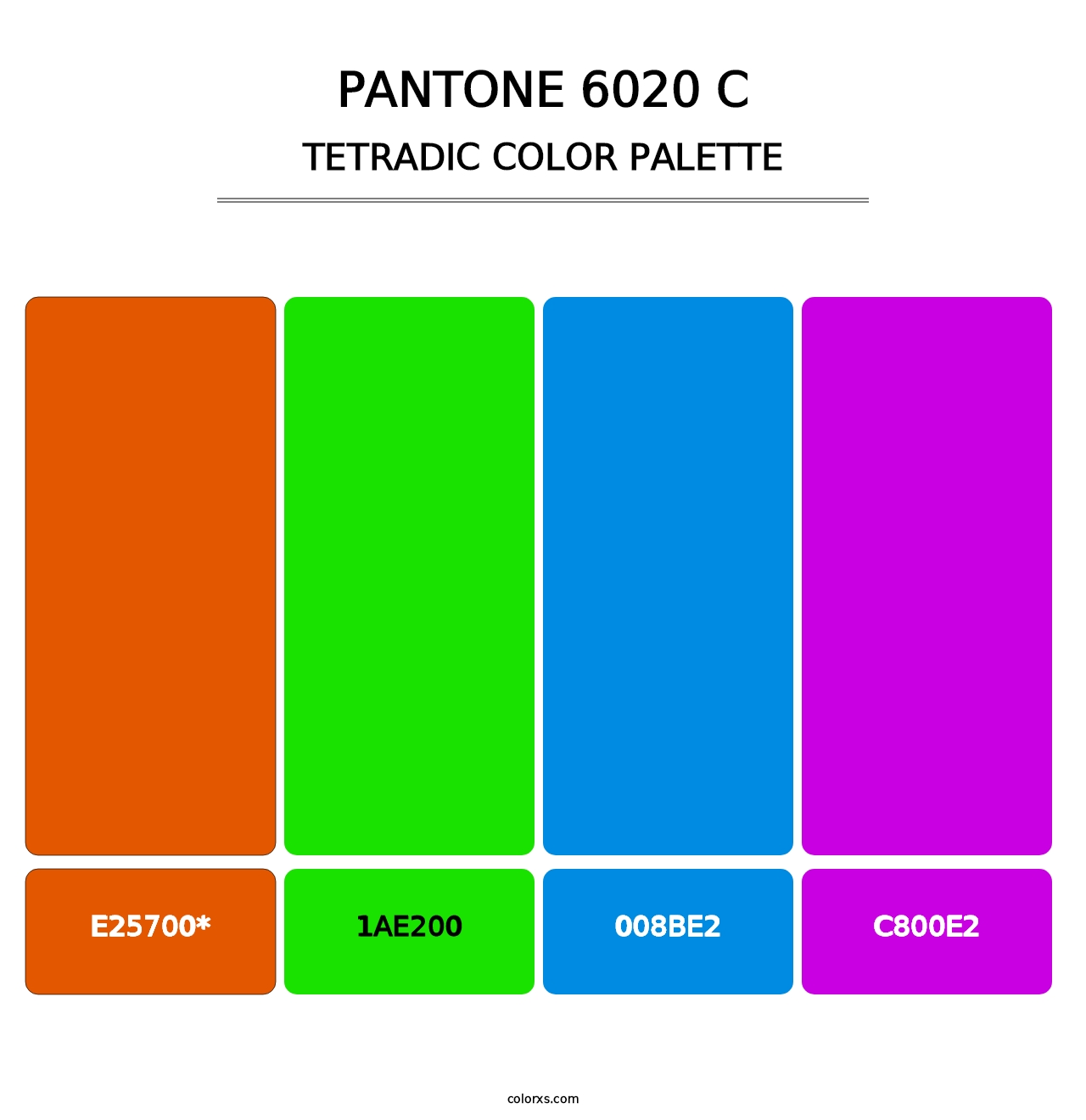 PANTONE 6020 C - Tetradic Color Palette