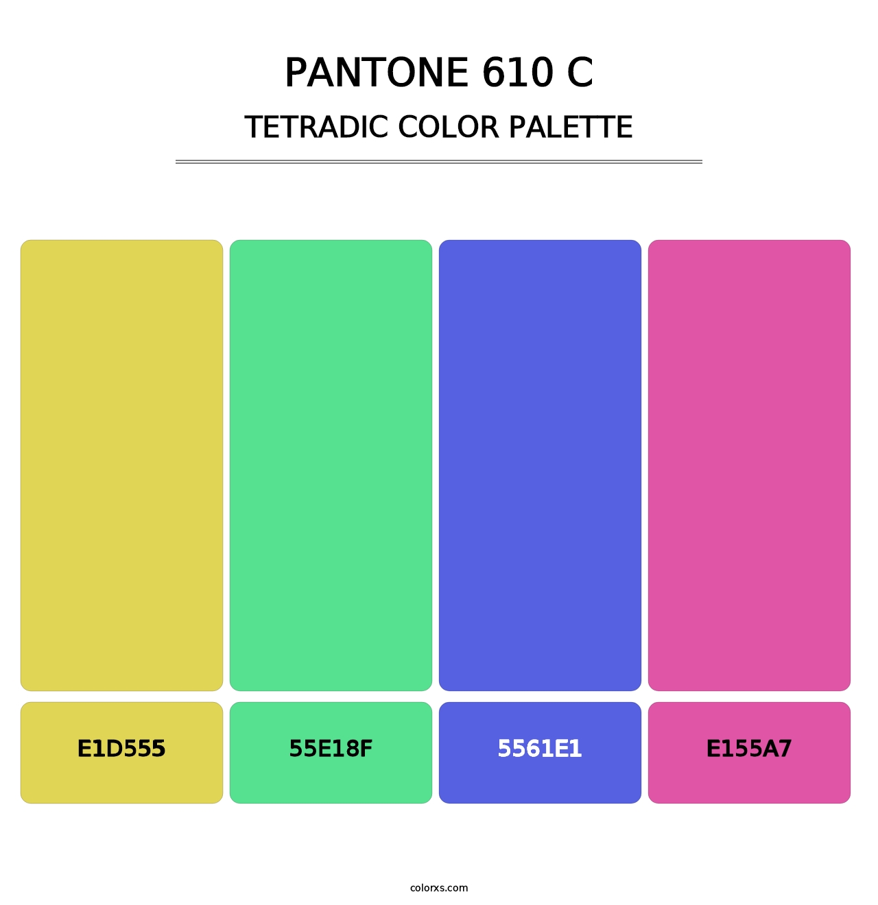 PANTONE 610 C - Tetradic Color Palette
