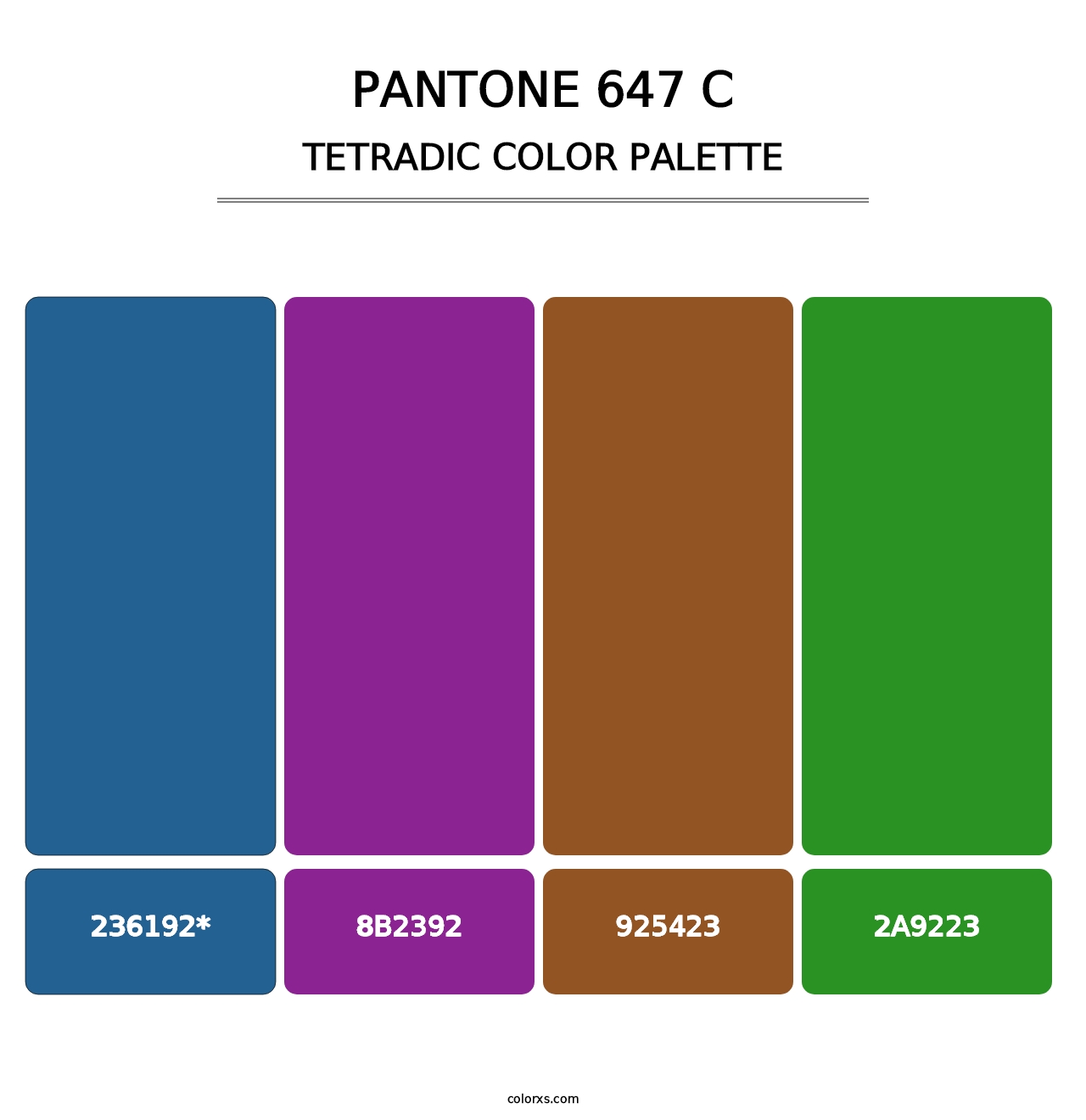 PANTONE 647 C - Tetradic Color Palette