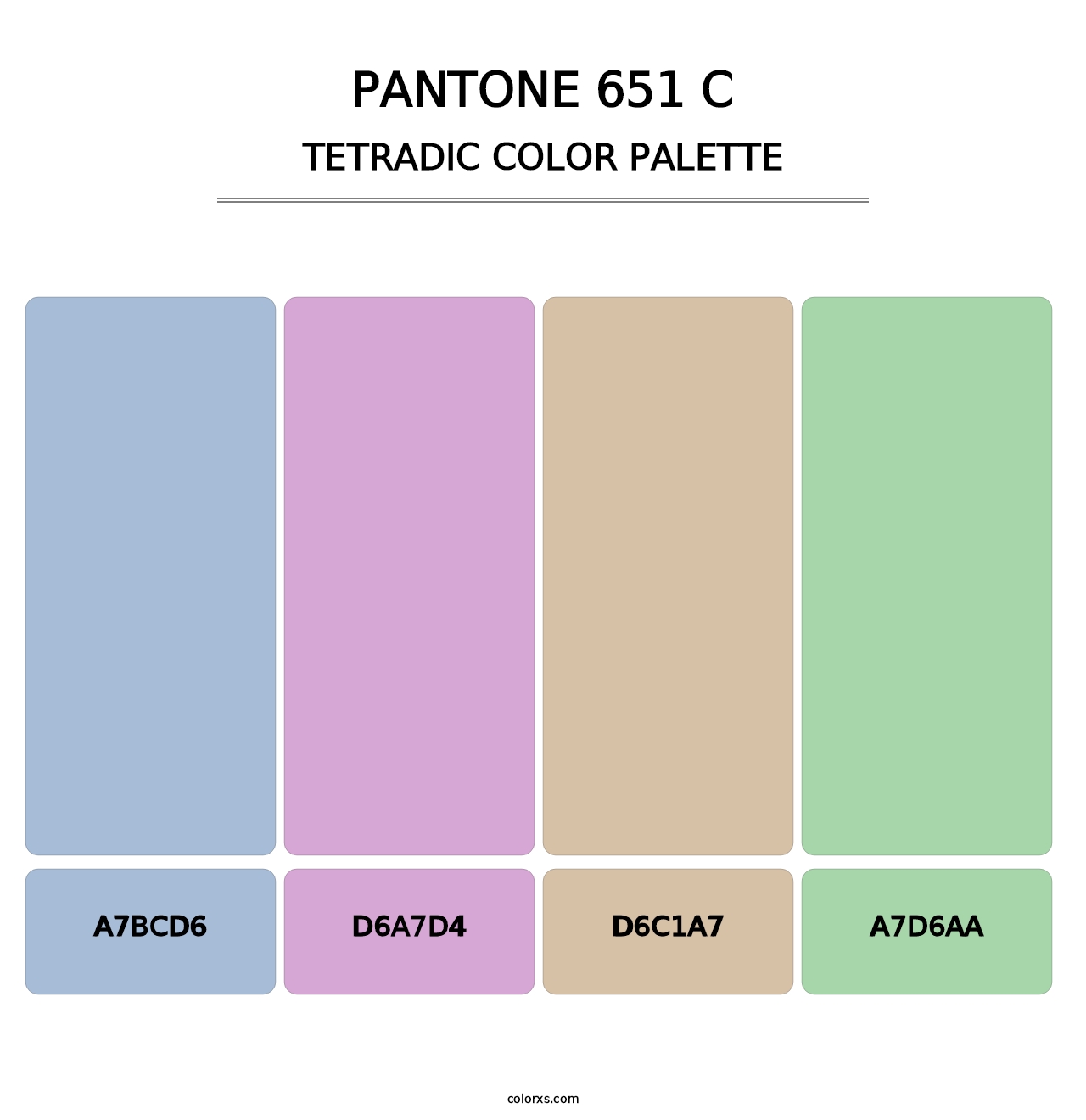 PANTONE 651 C - Tetradic Color Palette