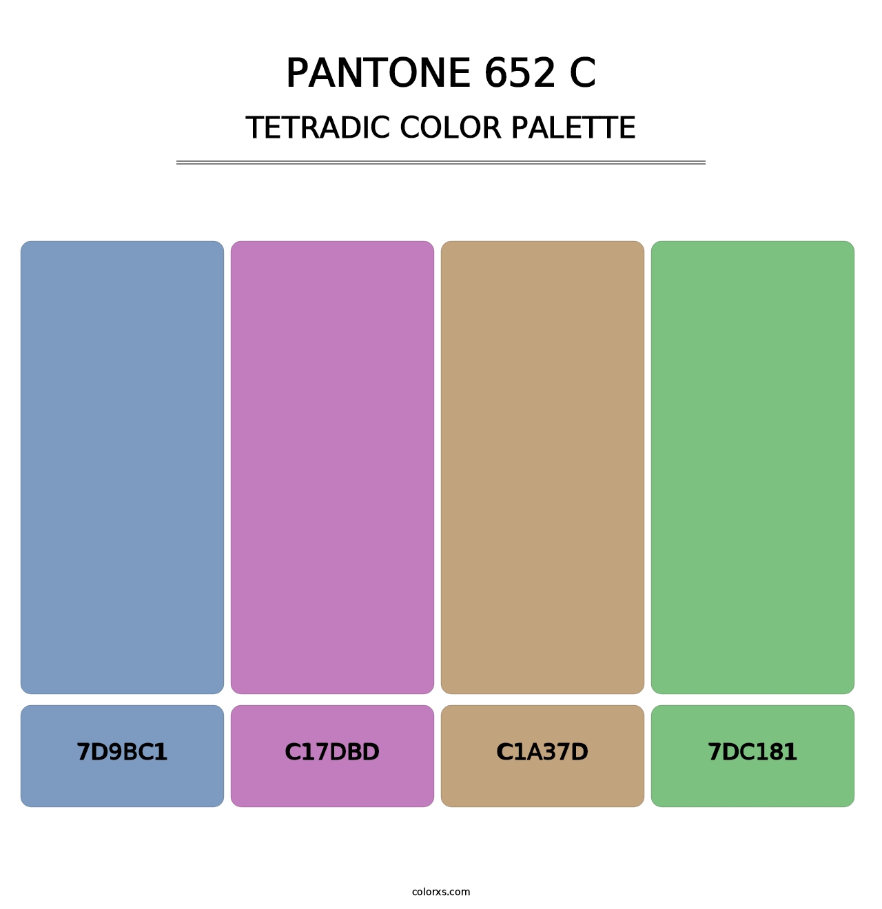 PANTONE 652 C - Tetradic Color Palette