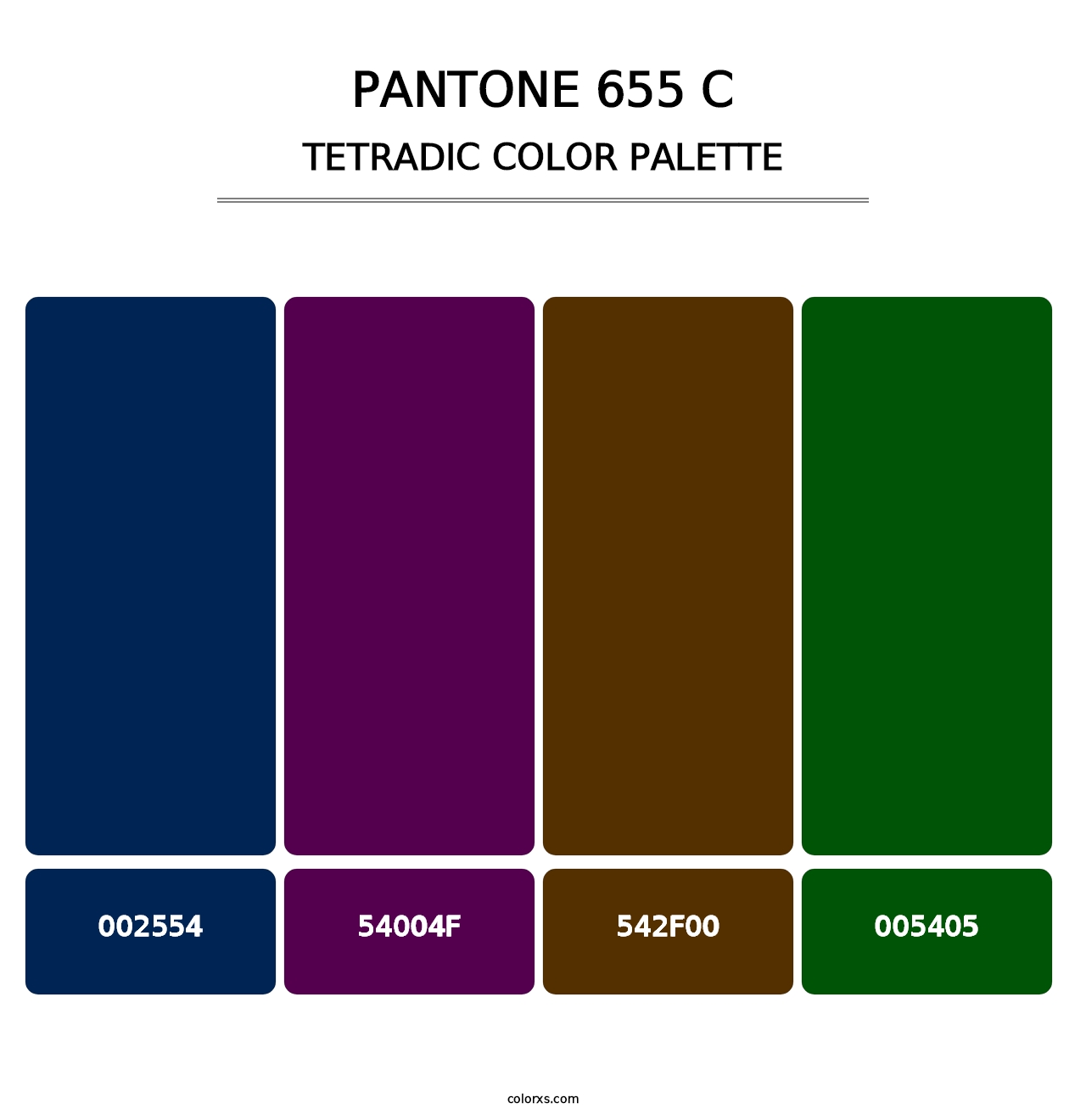 PANTONE 655 C - Tetradic Color Palette