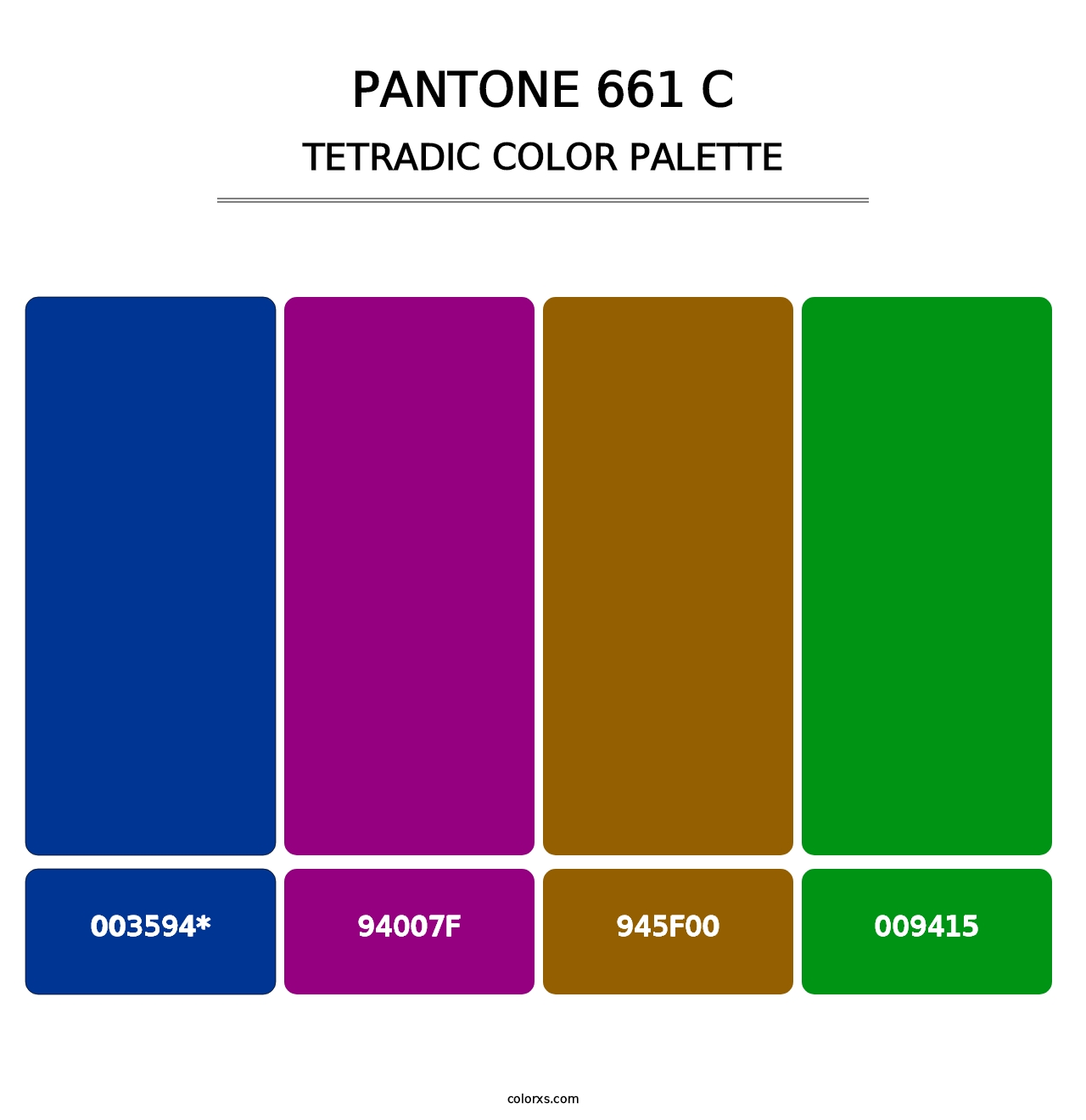 PANTONE 661 C - Tetradic Color Palette