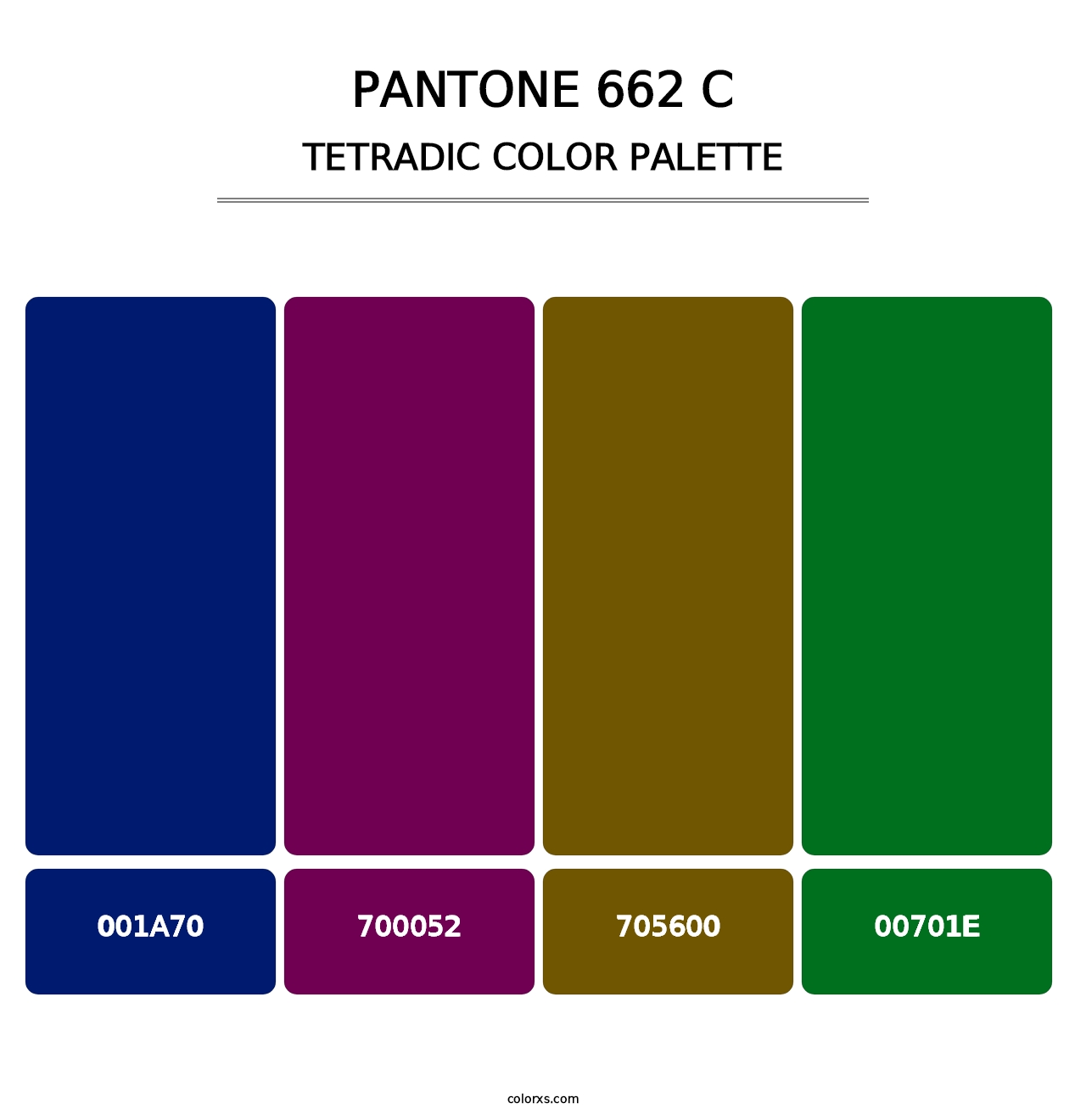 PANTONE 662 C - Tetradic Color Palette
