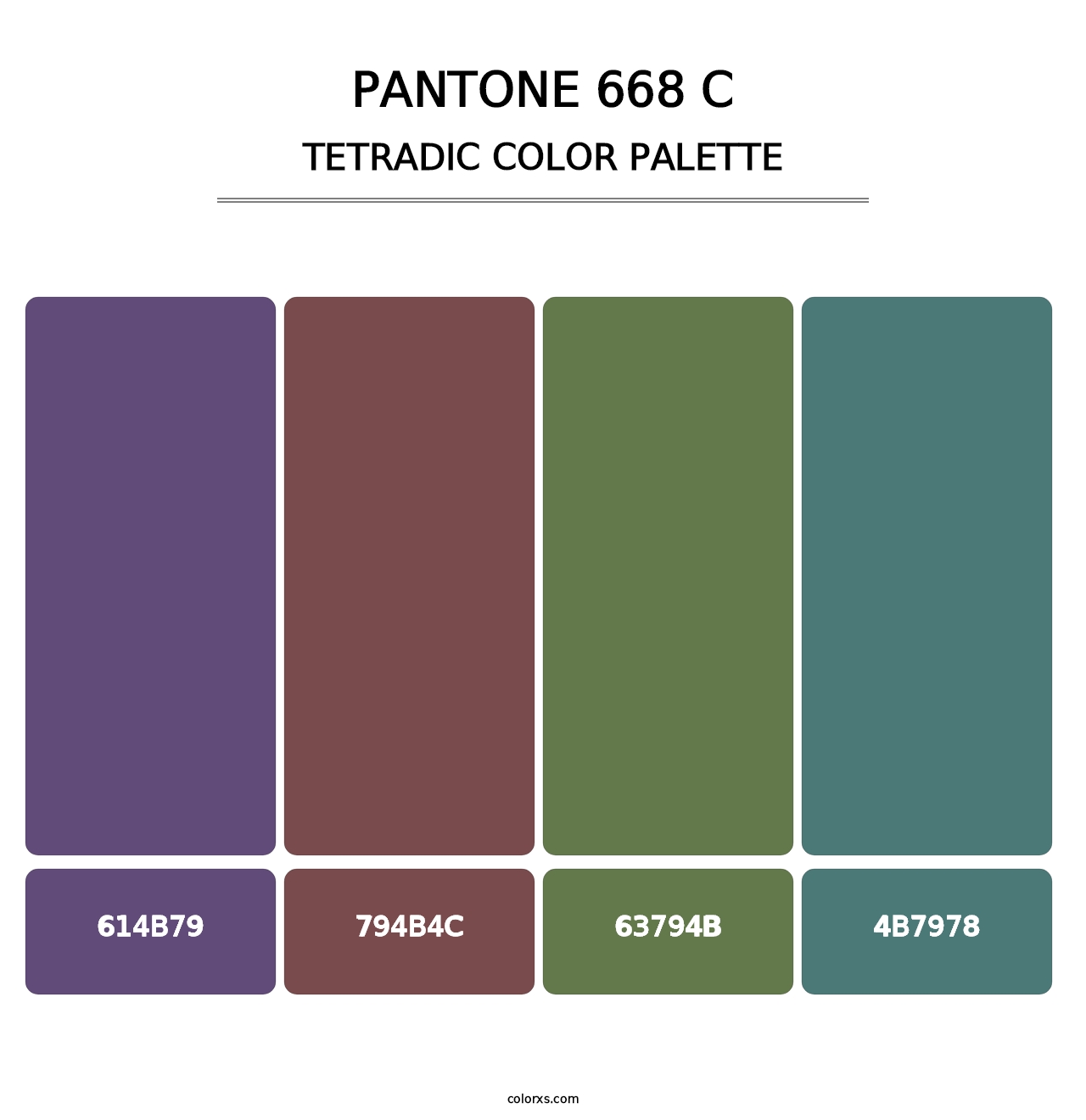 PANTONE 668 C - Tetradic Color Palette