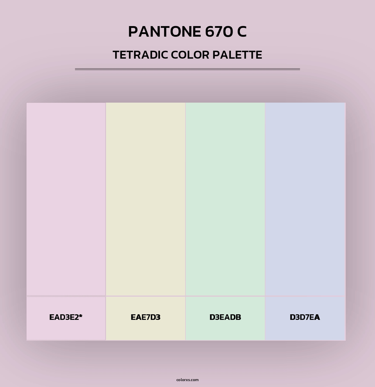 PANTONE 670 C - Tetradic Color Palette