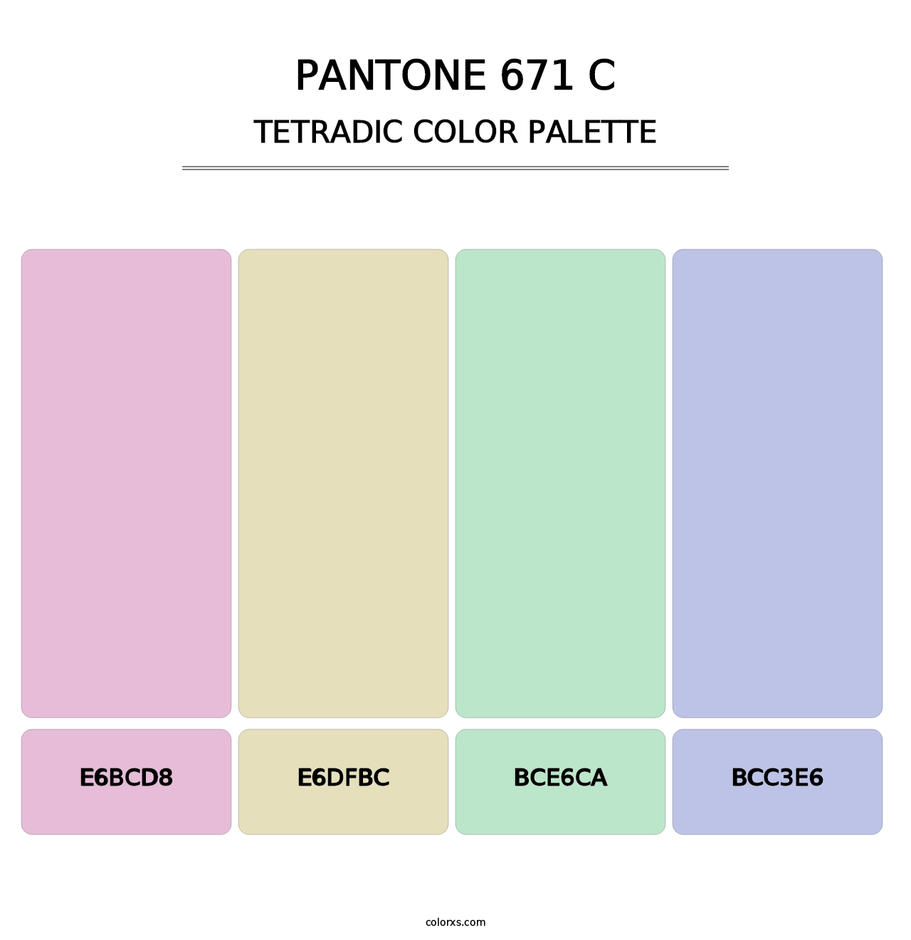 PANTONE 671 C - Tetradic Color Palette