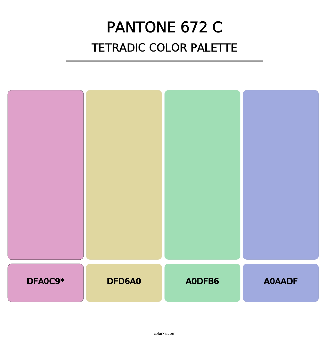 PANTONE 672 C - Tetradic Color Palette