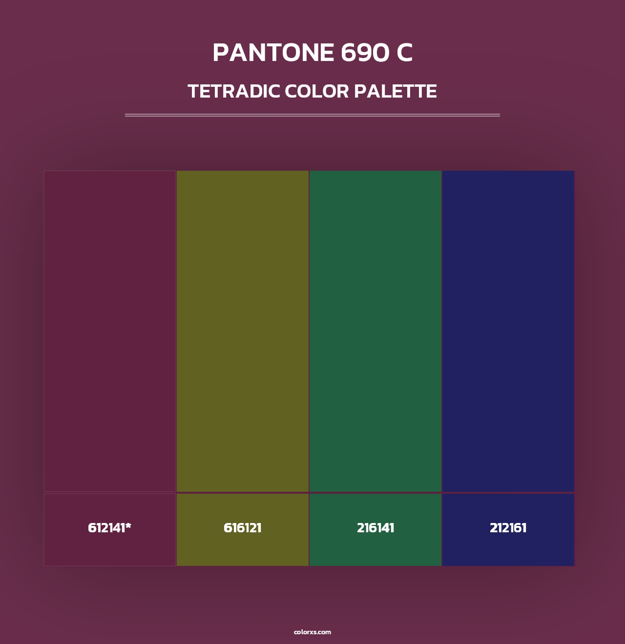 PANTONE 690 C - Tetradic Color Palette