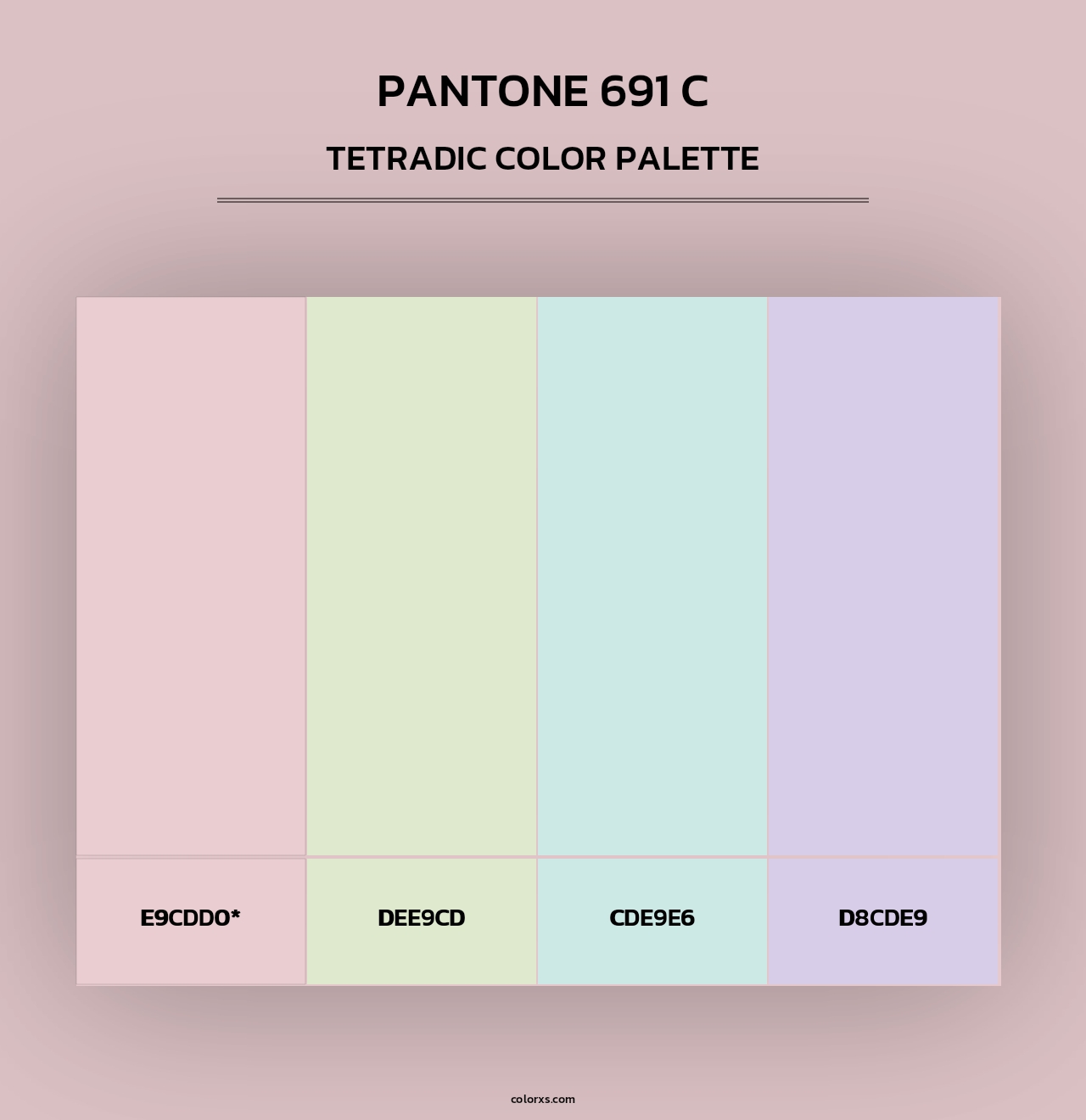 PANTONE 691 C - Tetradic Color Palette