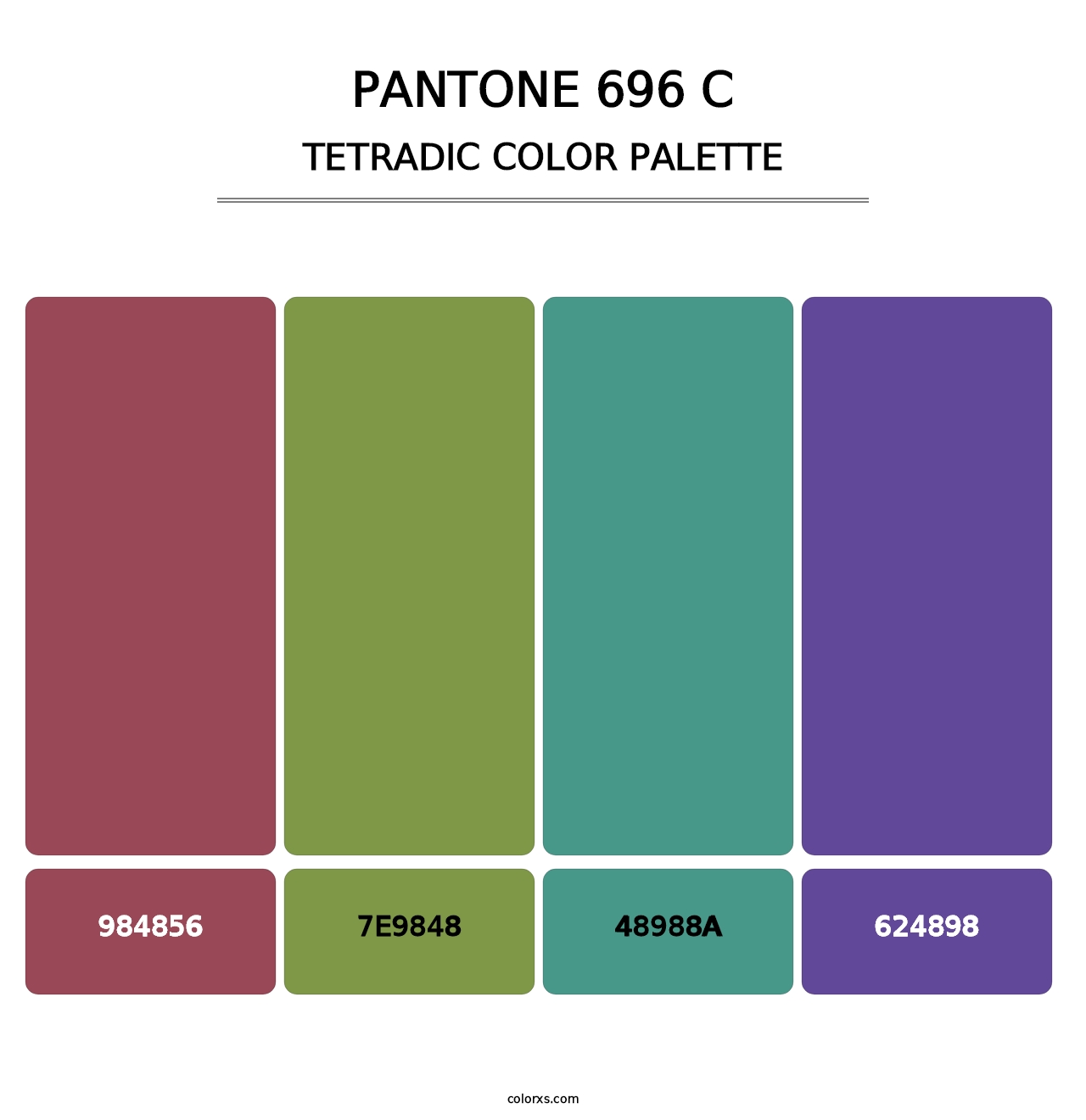 PANTONE 696 C - Tetradic Color Palette