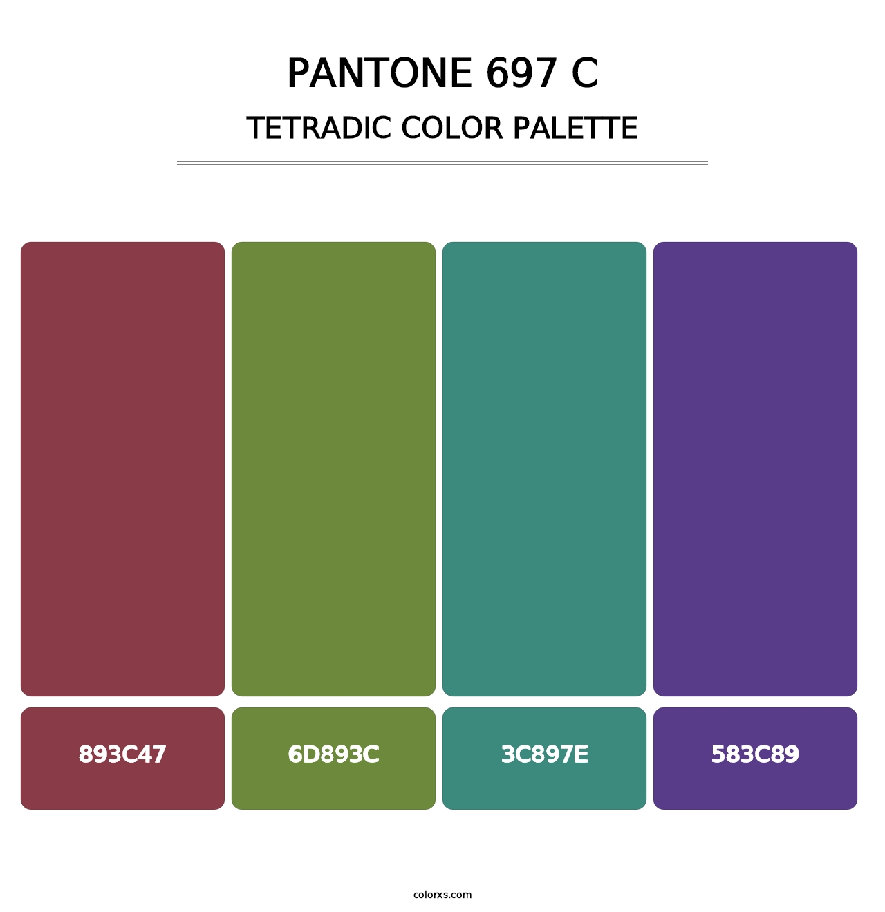 PANTONE 697 C - Tetradic Color Palette
