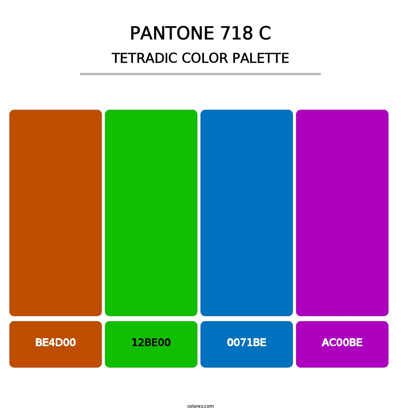 PANTONE 718 C - Tetradic Color Palette