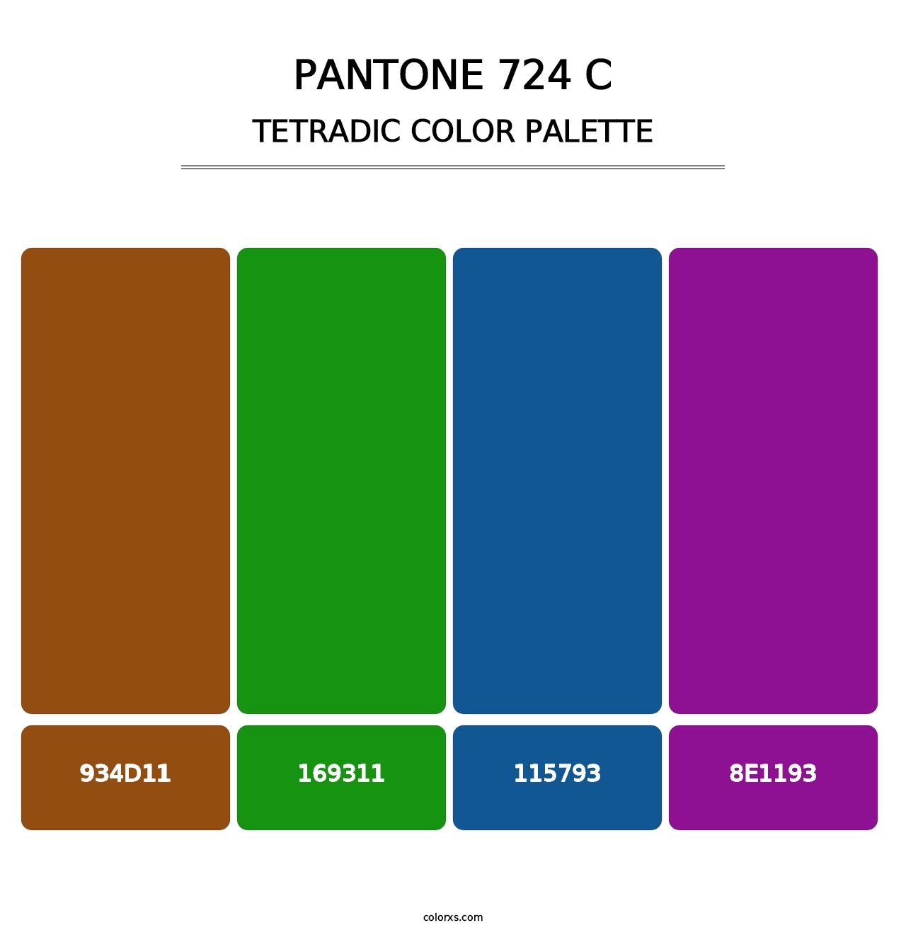 PANTONE 724 C - Tetradic Color Palette