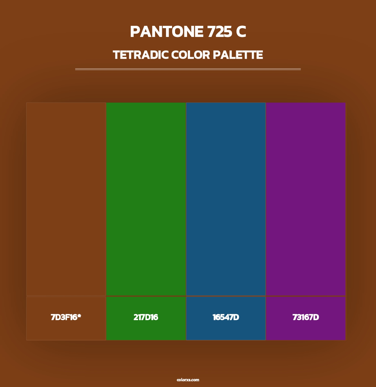 PANTONE 725 C - Tetradic Color Palette