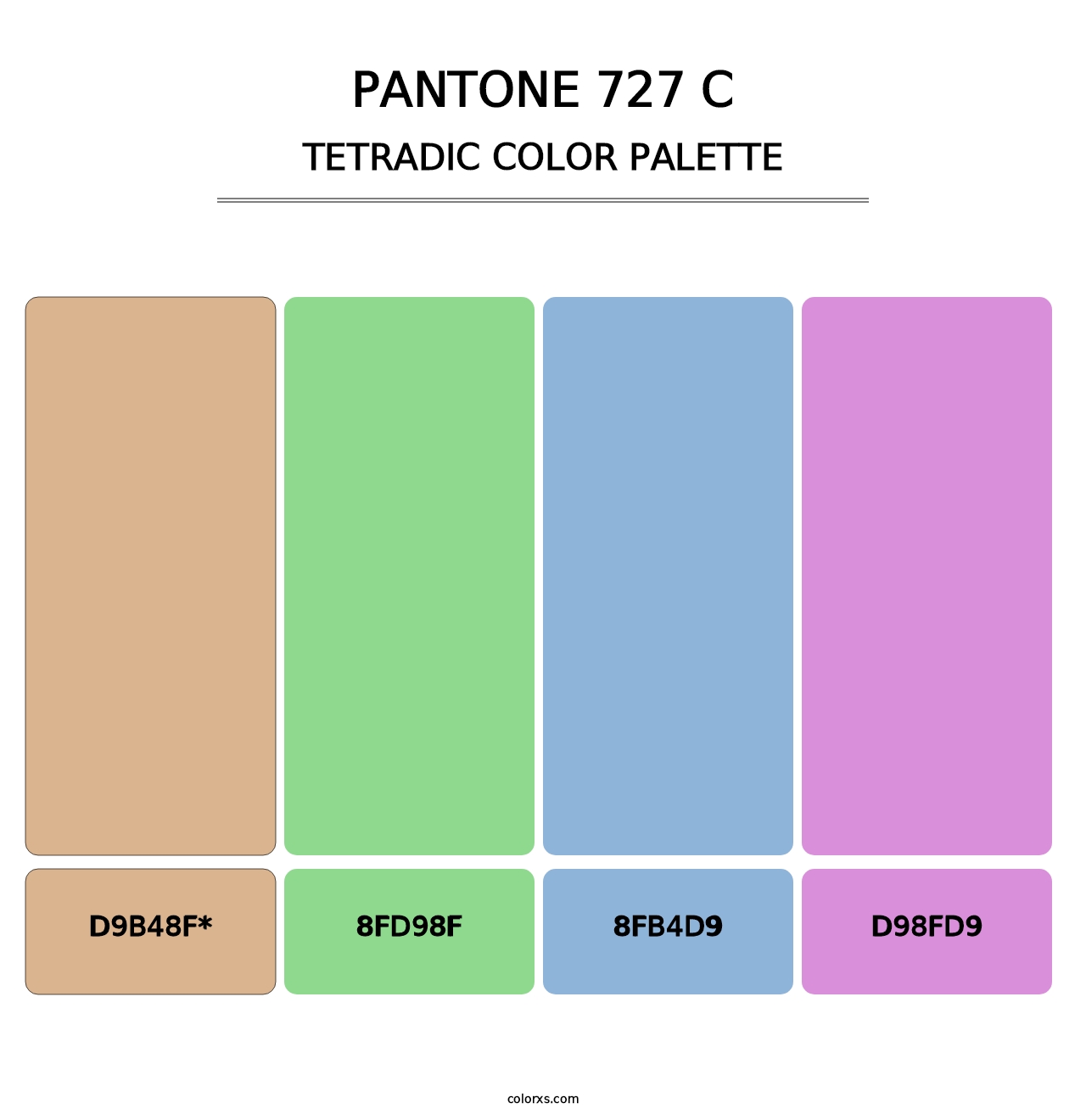 PANTONE 727 C - Tetradic Color Palette