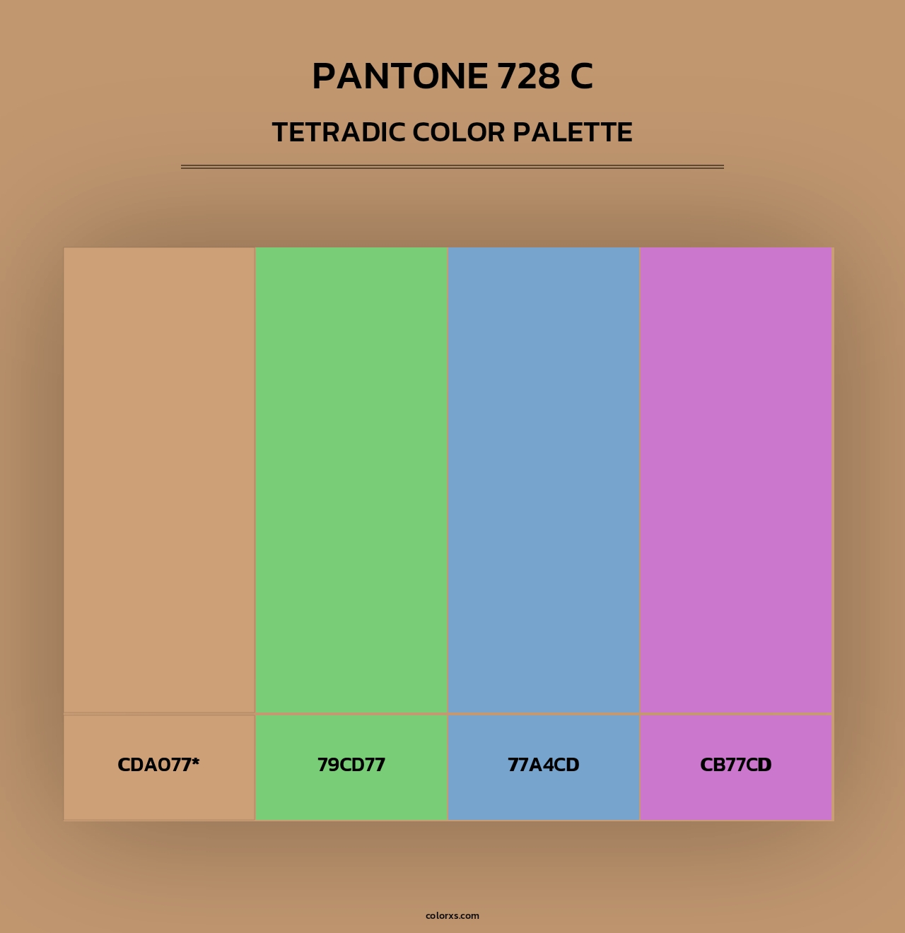 PANTONE 728 C - Tetradic Color Palette