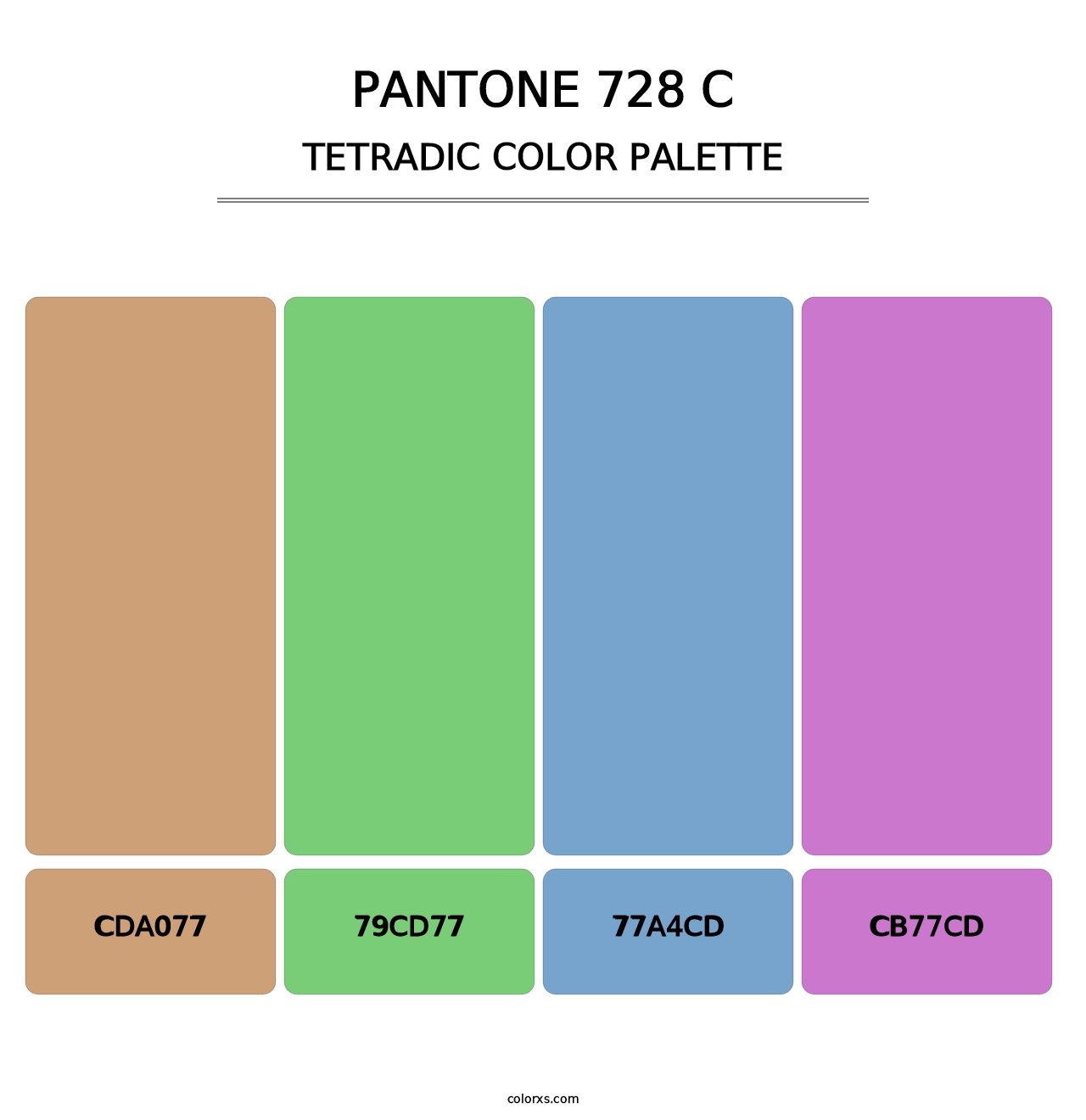 PANTONE 728 C - Tetradic Color Palette