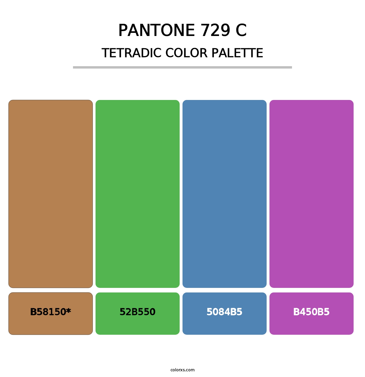 PANTONE 729 C - Tetradic Color Palette