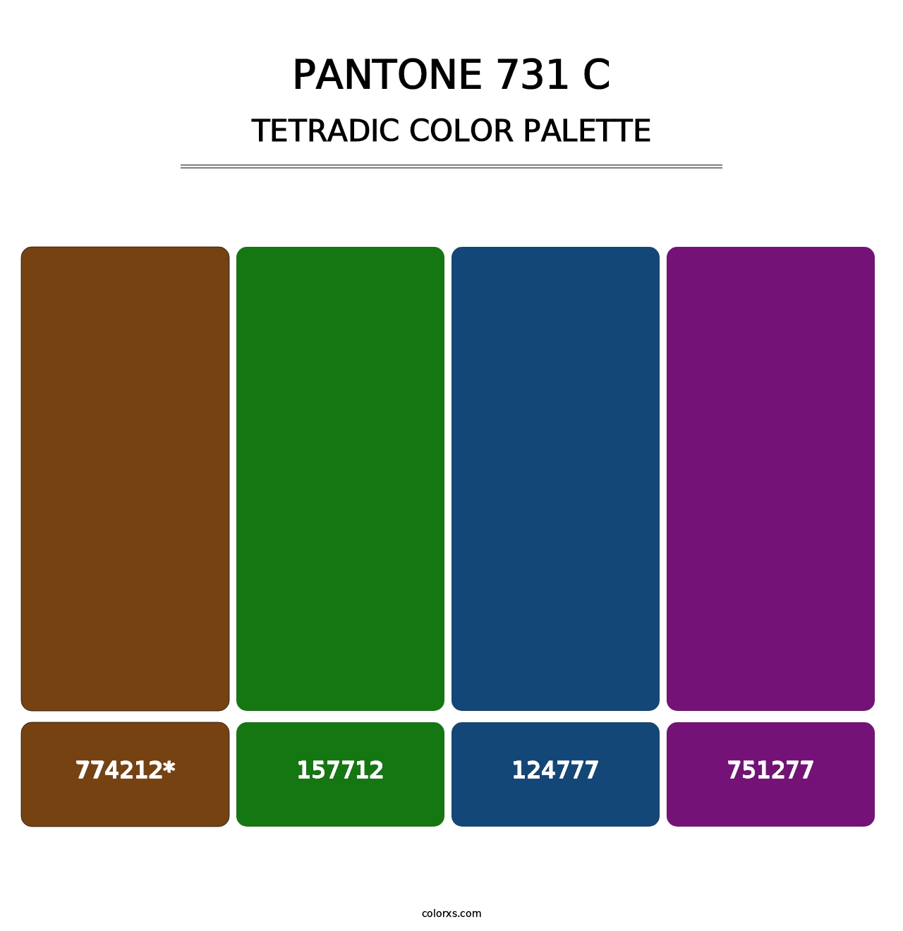 PANTONE 731 C - Tetradic Color Palette
