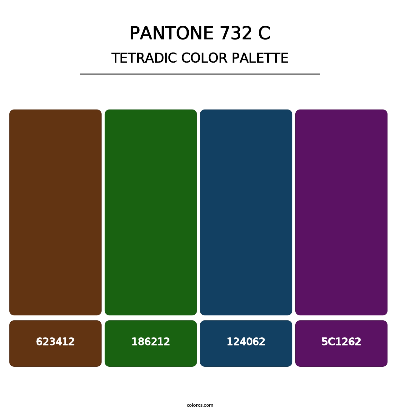 PANTONE 732 C - Tetradic Color Palette