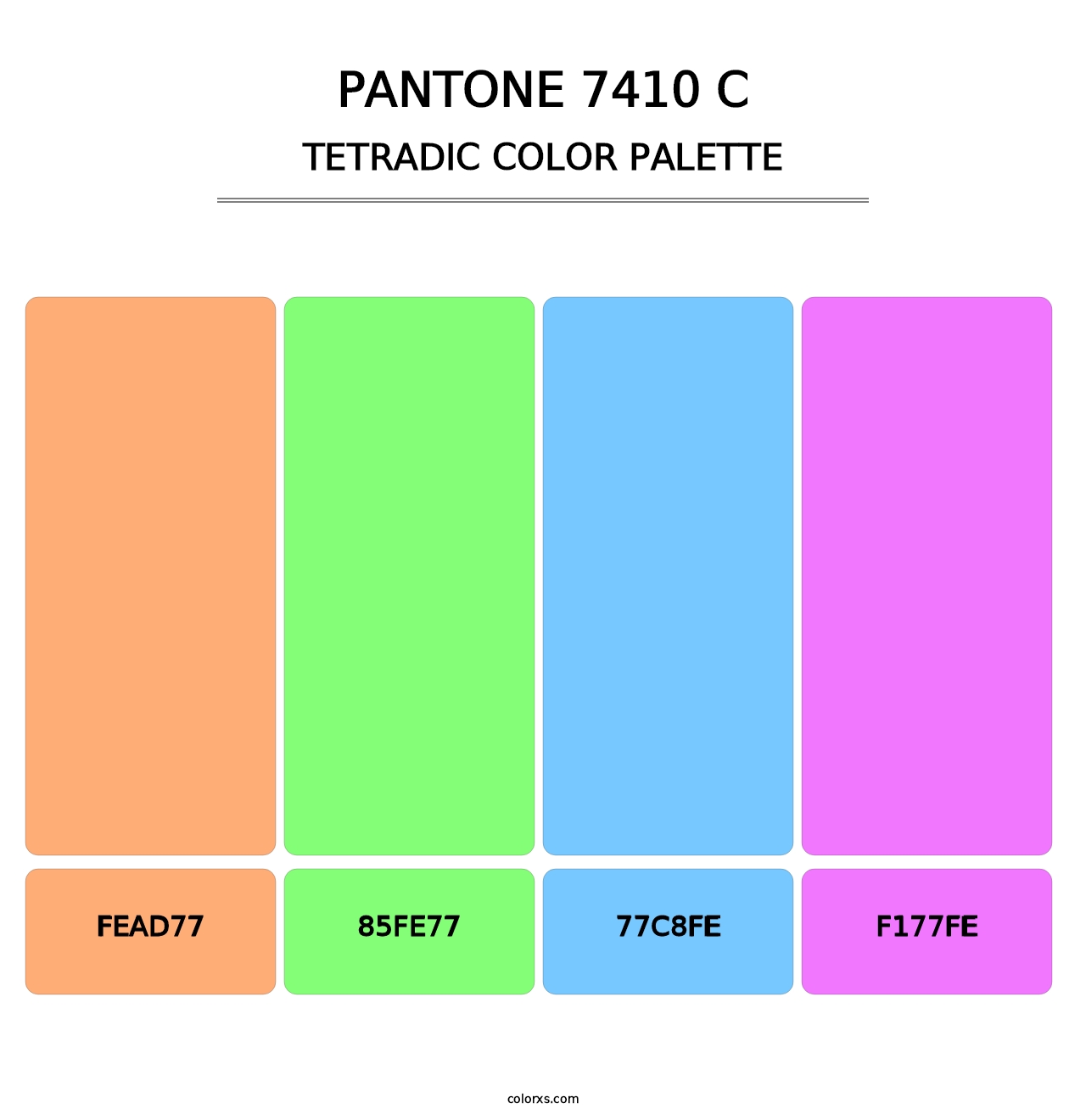 PANTONE 7410 C - Tetradic Color Palette