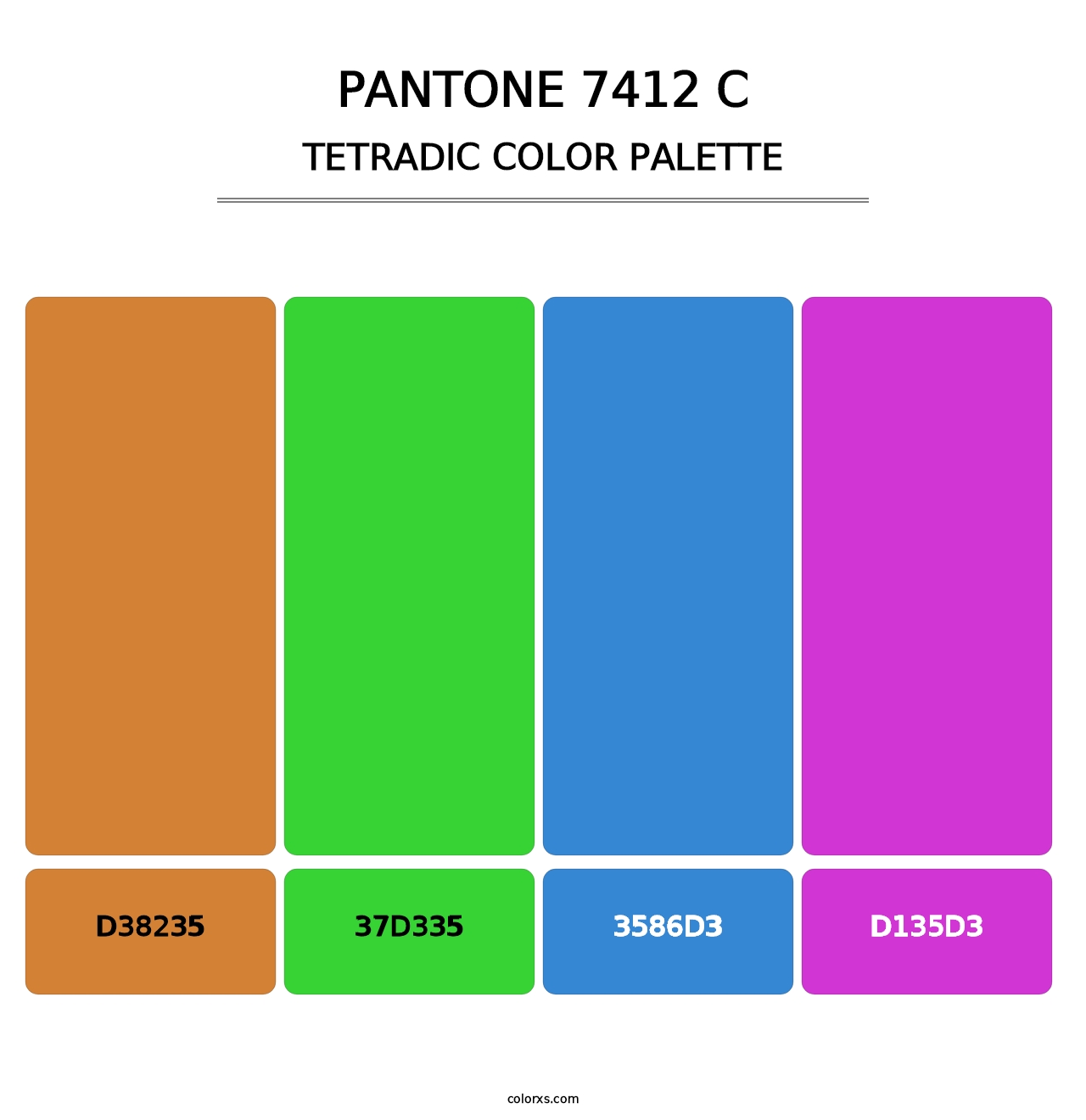 PANTONE 7412 C - Tetradic Color Palette