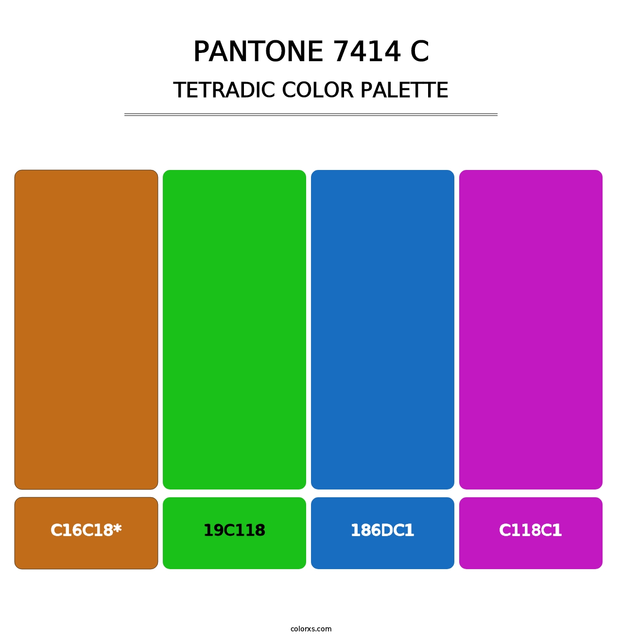 PANTONE 7414 C - Tetradic Color Palette