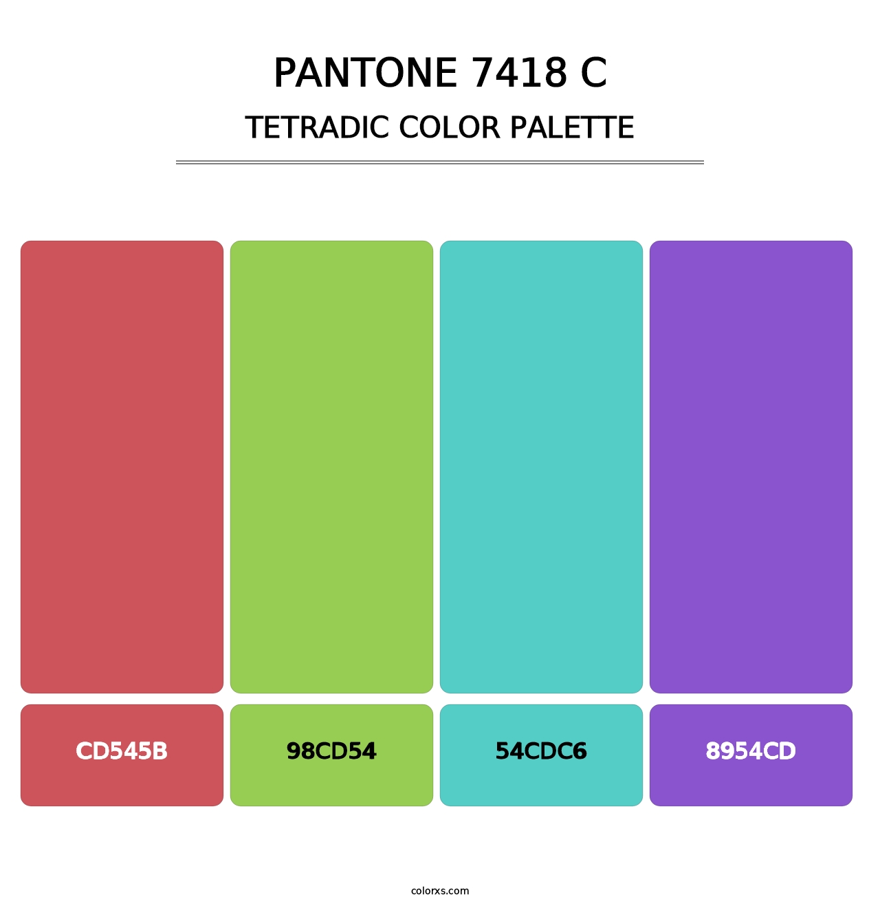 PANTONE 7418 C - Tetradic Color Palette