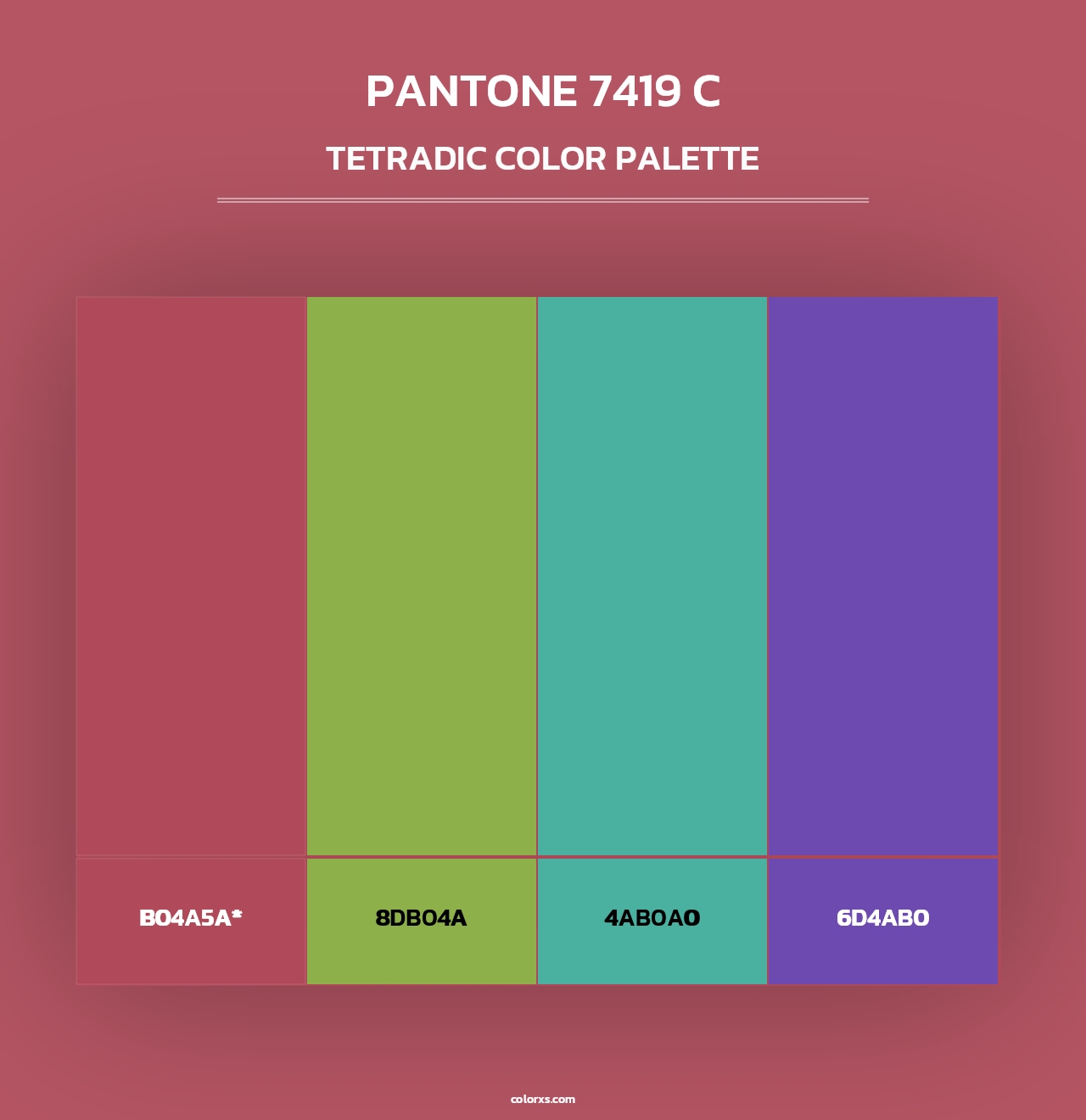 PANTONE 7419 C - Tetradic Color Palette