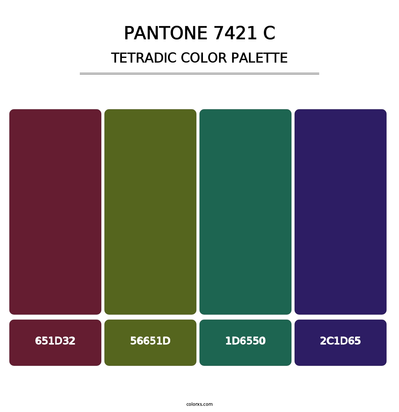 PANTONE 7421 C - Tetradic Color Palette